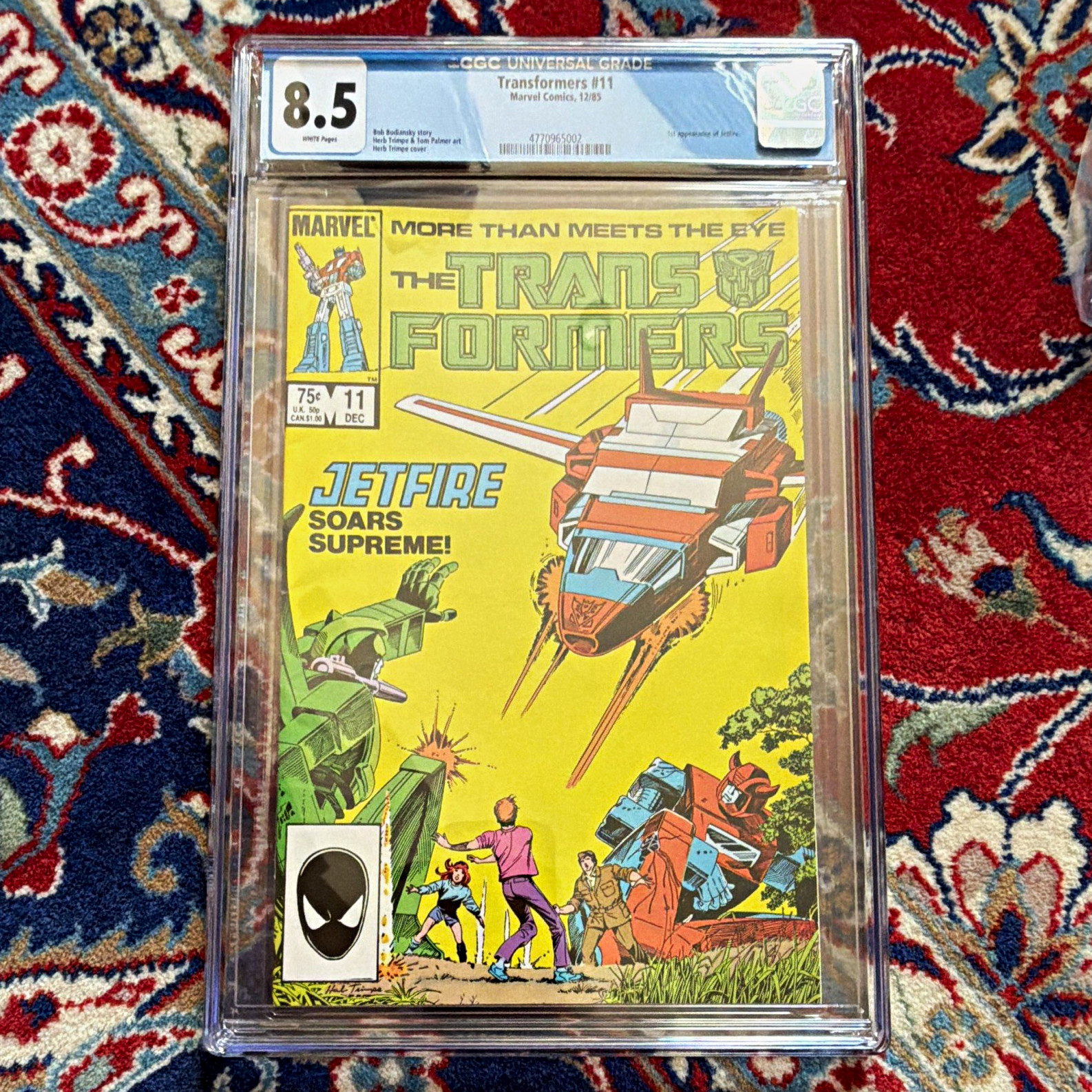 The Transformers #11 CGC 8.5 (1985) Marvel Comics Jetfire Budiansky Very Hot