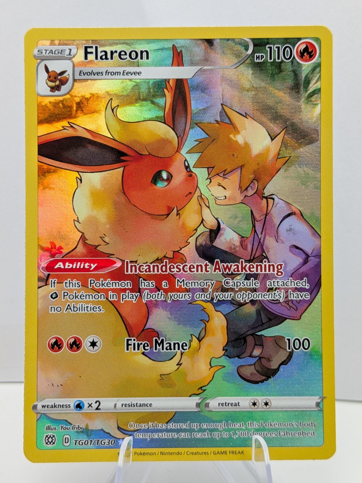 Flareon Trainer Gallery Rare Holo TG01 Brilliant Stars (2022) Raw. Pokemon TCG.