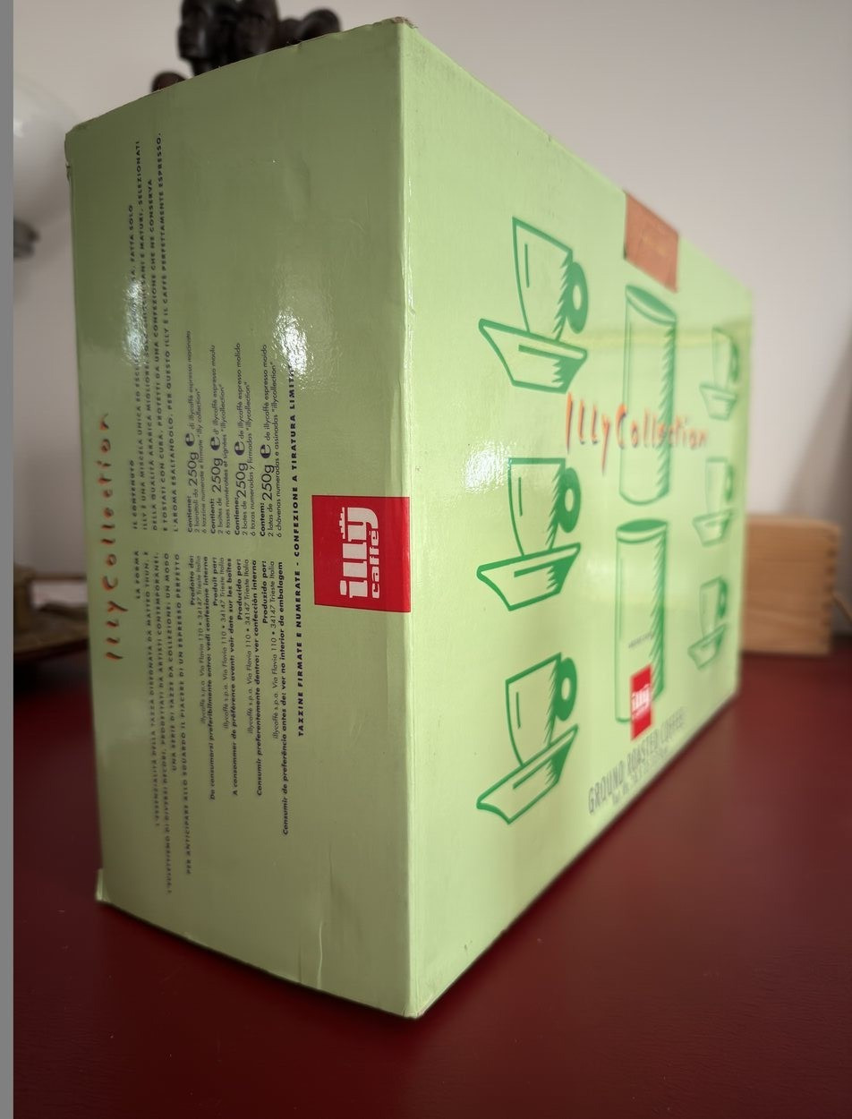 illy Art Collection 1995 An Du 6 Cups 6 Espresso Saucers Booklet Box