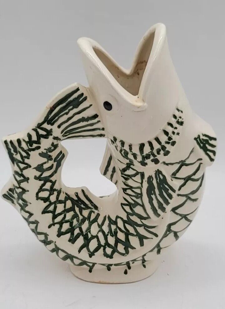 White Koi Fish Ceramic Vase 7\