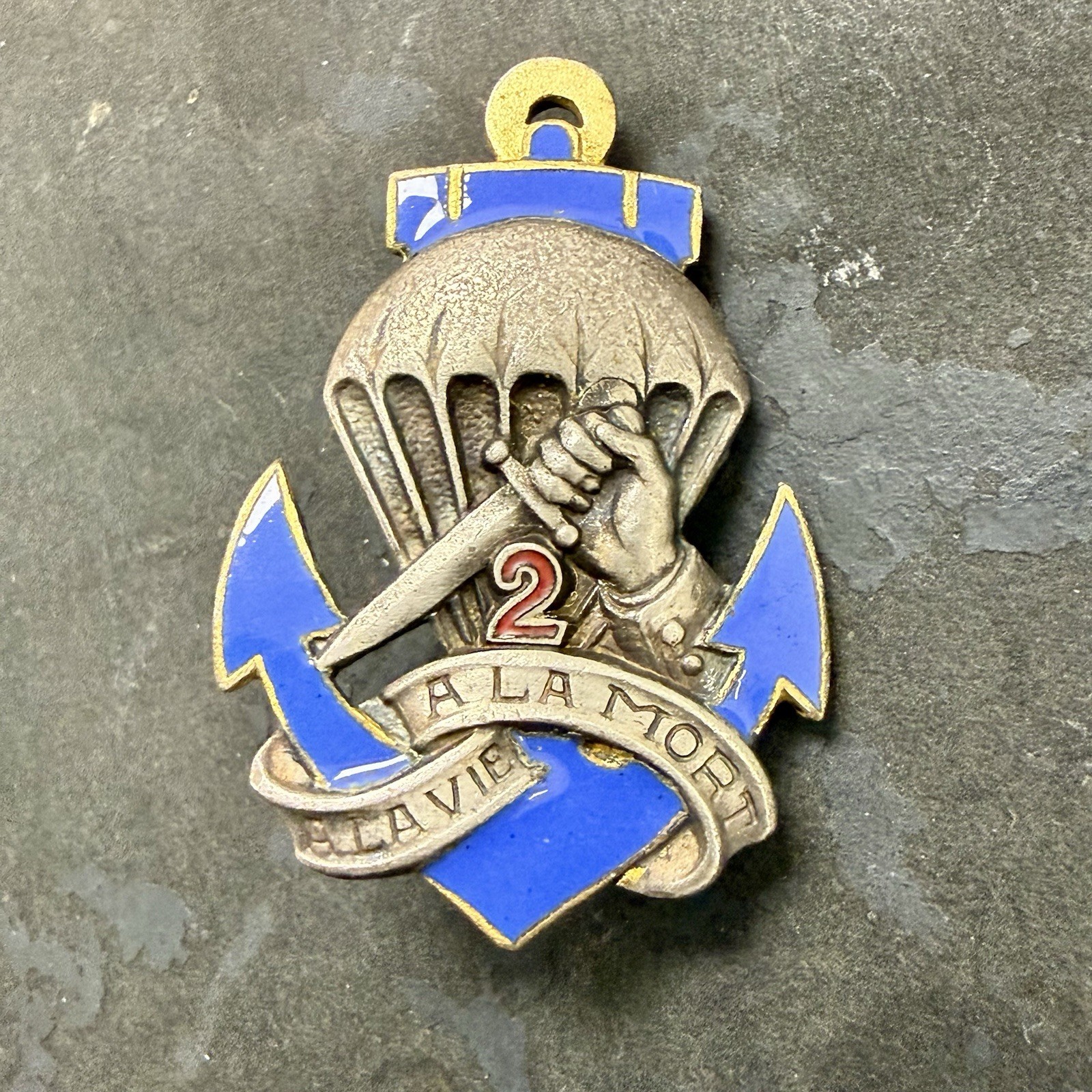 Org Indochina French 2nd BCCP Batt Colonial Commando Para Badge