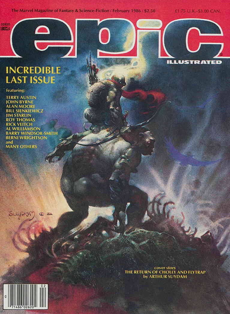 Epic Illustrated #34 VF; Epic | February 1986 Last Issue - w/Bag+Board