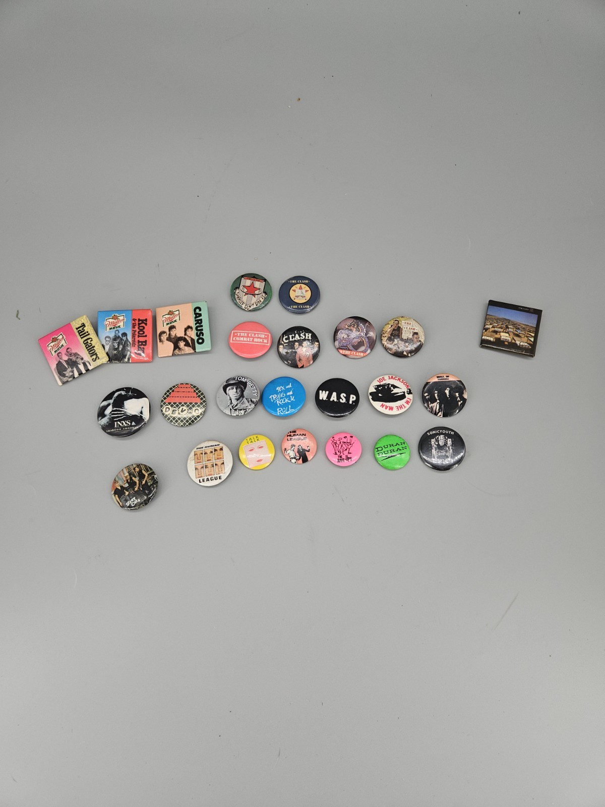 Vtg Punk Rock 80s 90s Music Pin Lot Of 24 The Clash INXS Pink Floyd Lapel Music