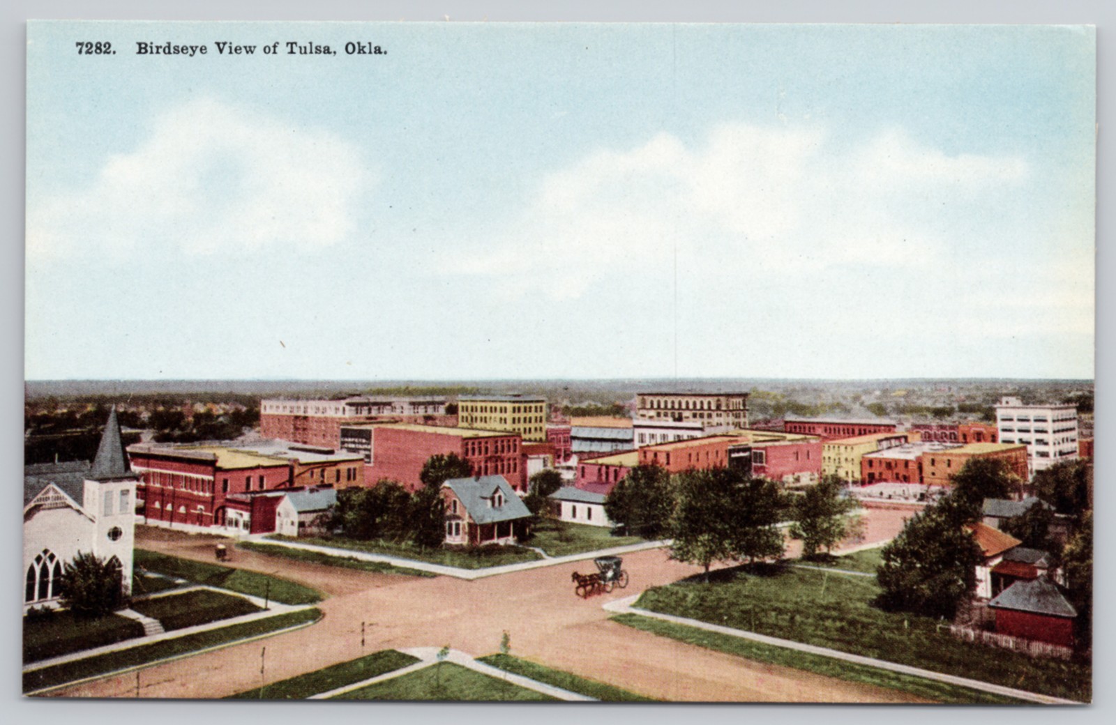 Antique Tulsa Oklahoma Birdseye View City Postcard 7282 Antique Tulsa Oklahoma Birdseye View City Postcard 7282