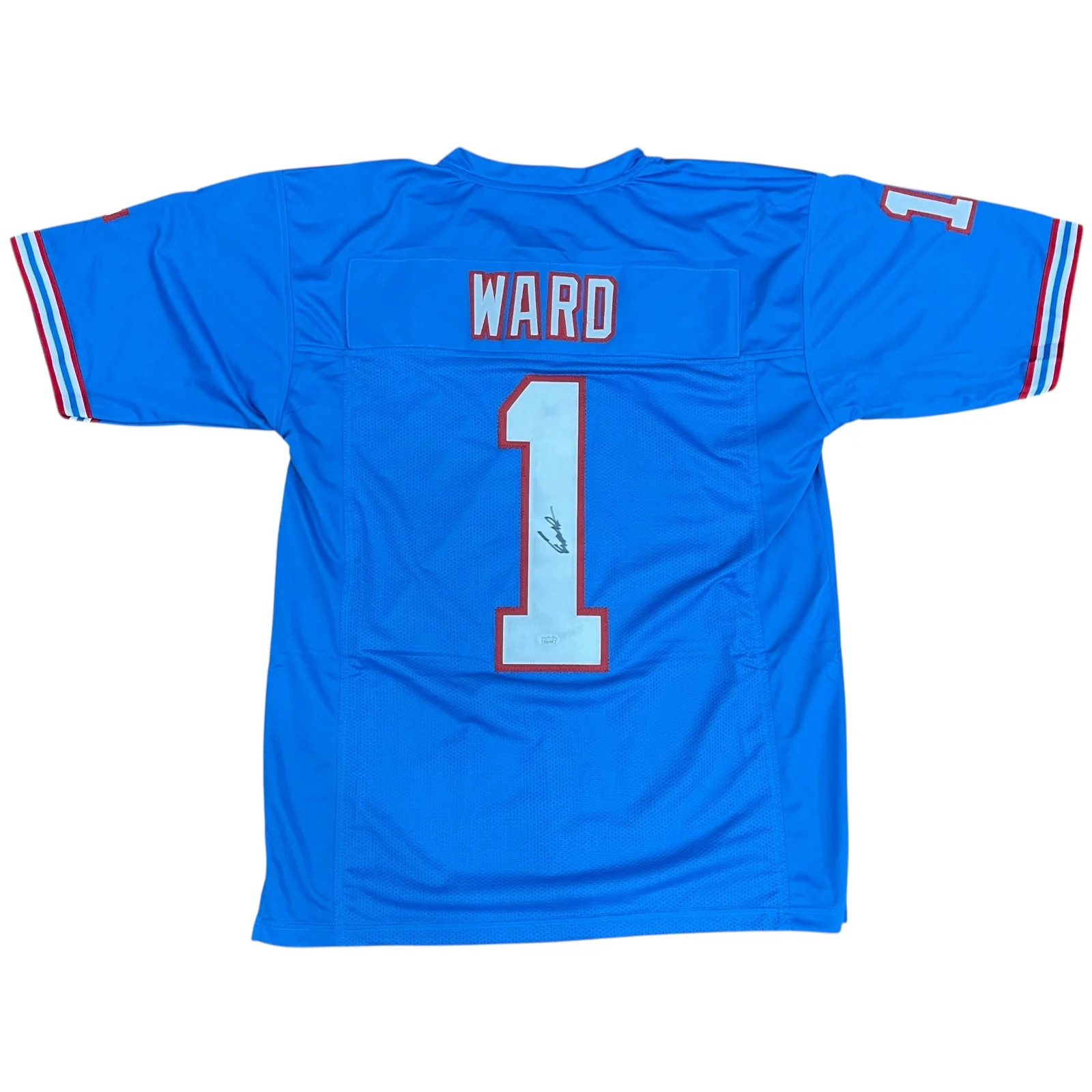 Cameron Cam Ward Autographed Tennessee (Houston Throwback Baby Blue #1) Custom J