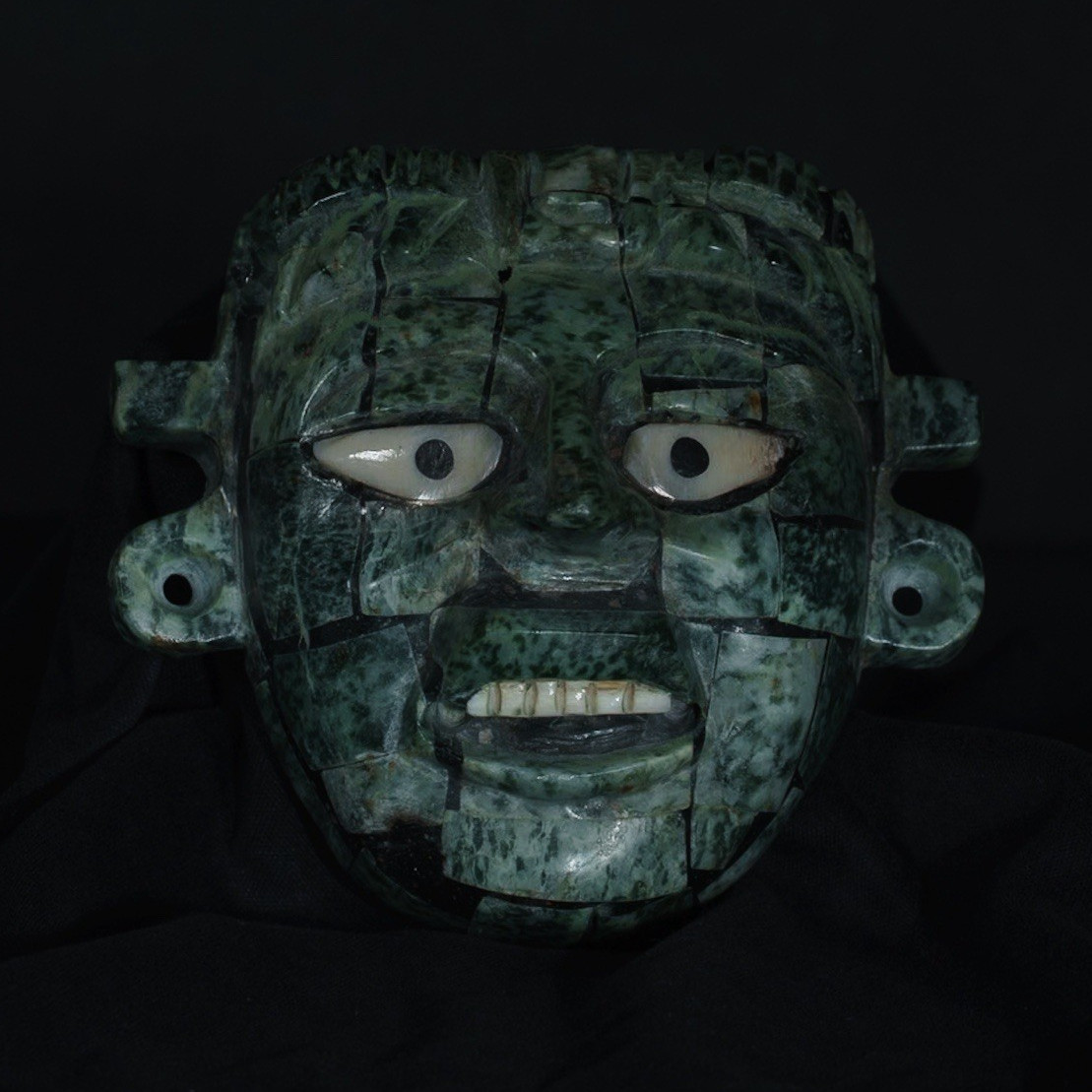 Contemporary Mayan-Style Mask in Fine Granite – Pre- Columbian Civilization