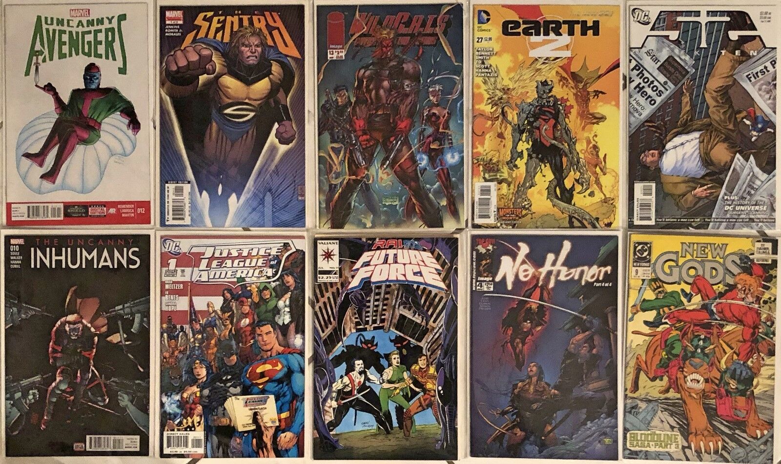 10 Comic Books Inhumans Sentry Justice League Rai New Gods 52 Avengers and more