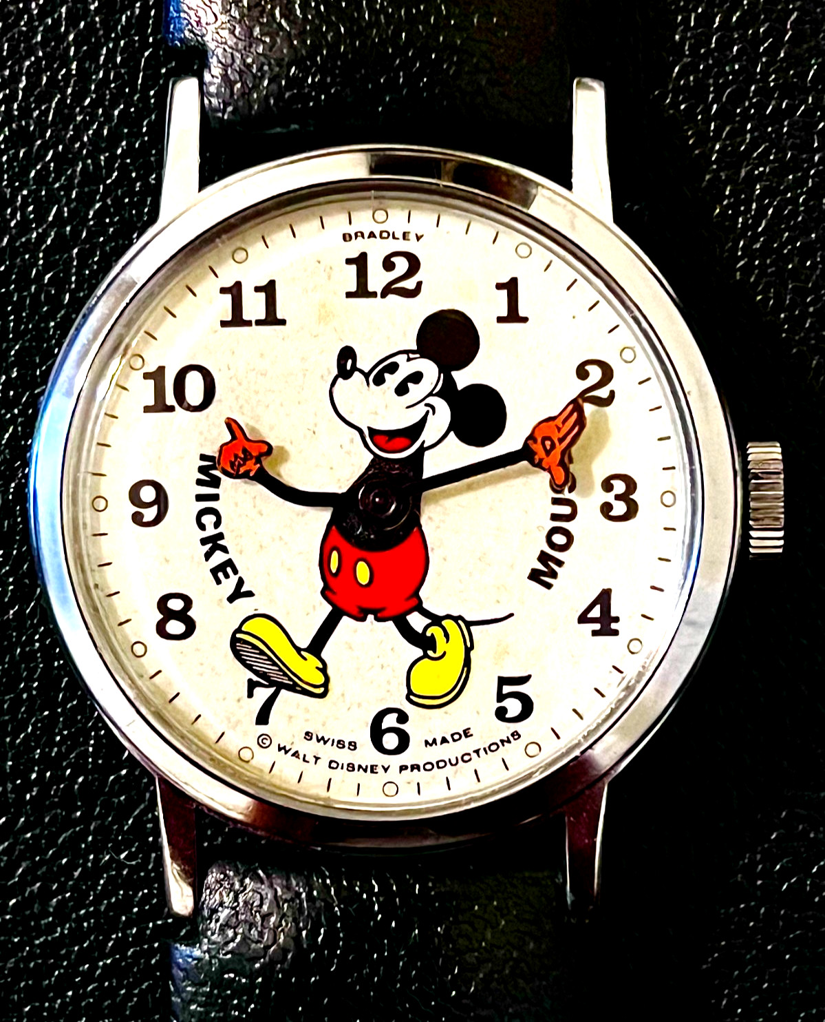 Bradley Mickey Mouse Fat Boy Pie Eye Watch | Mechanical Wind-Up | Runs Perfect