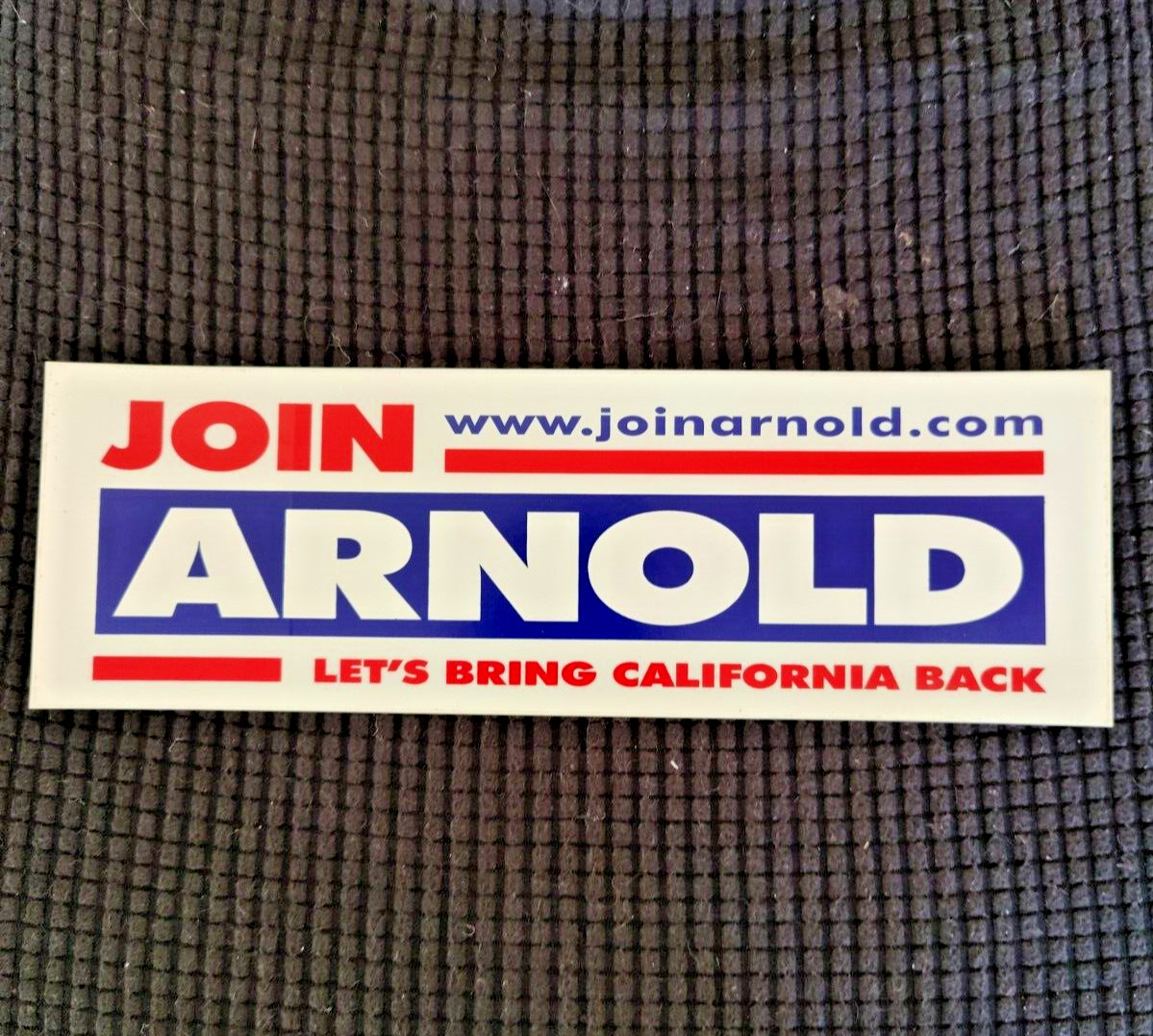ARNOLD SCHWARZENEGGER Authentic 2003 Campaign Bumper Sticker Governor California