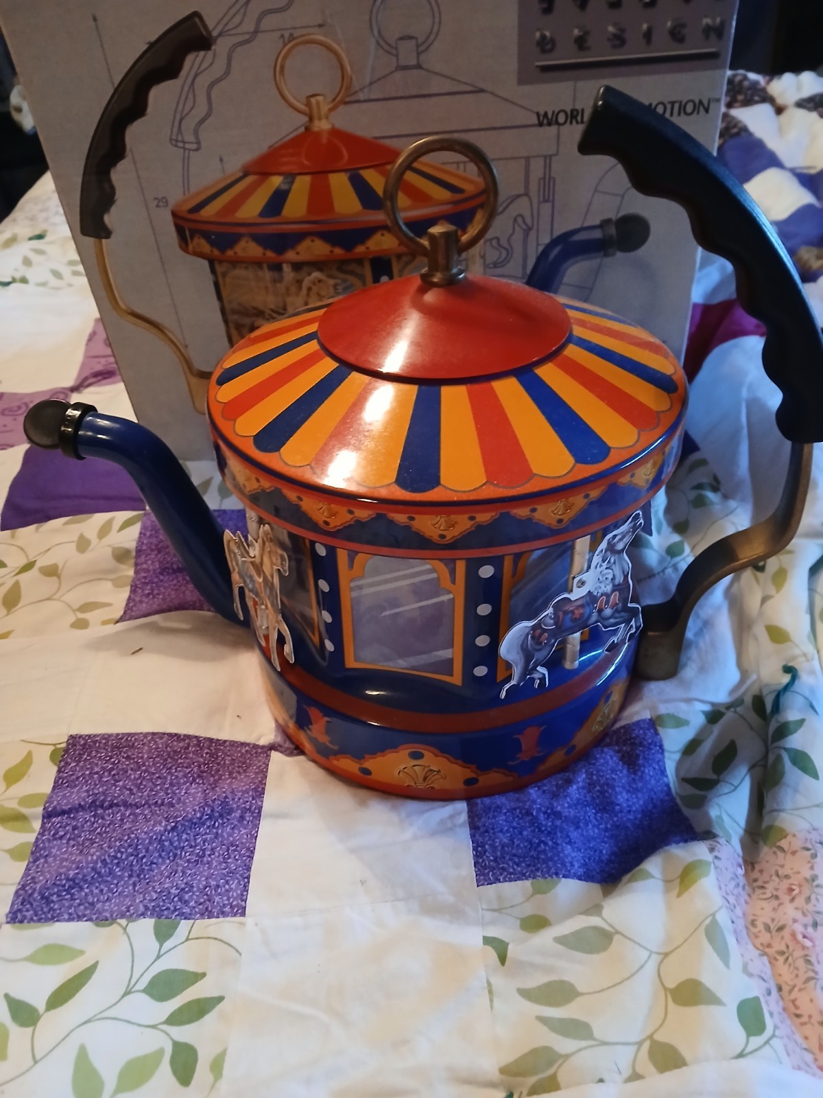 MKI Kamenstein ‘World of Motion’ Steam Driven Tea Kettle Carousel Original Box