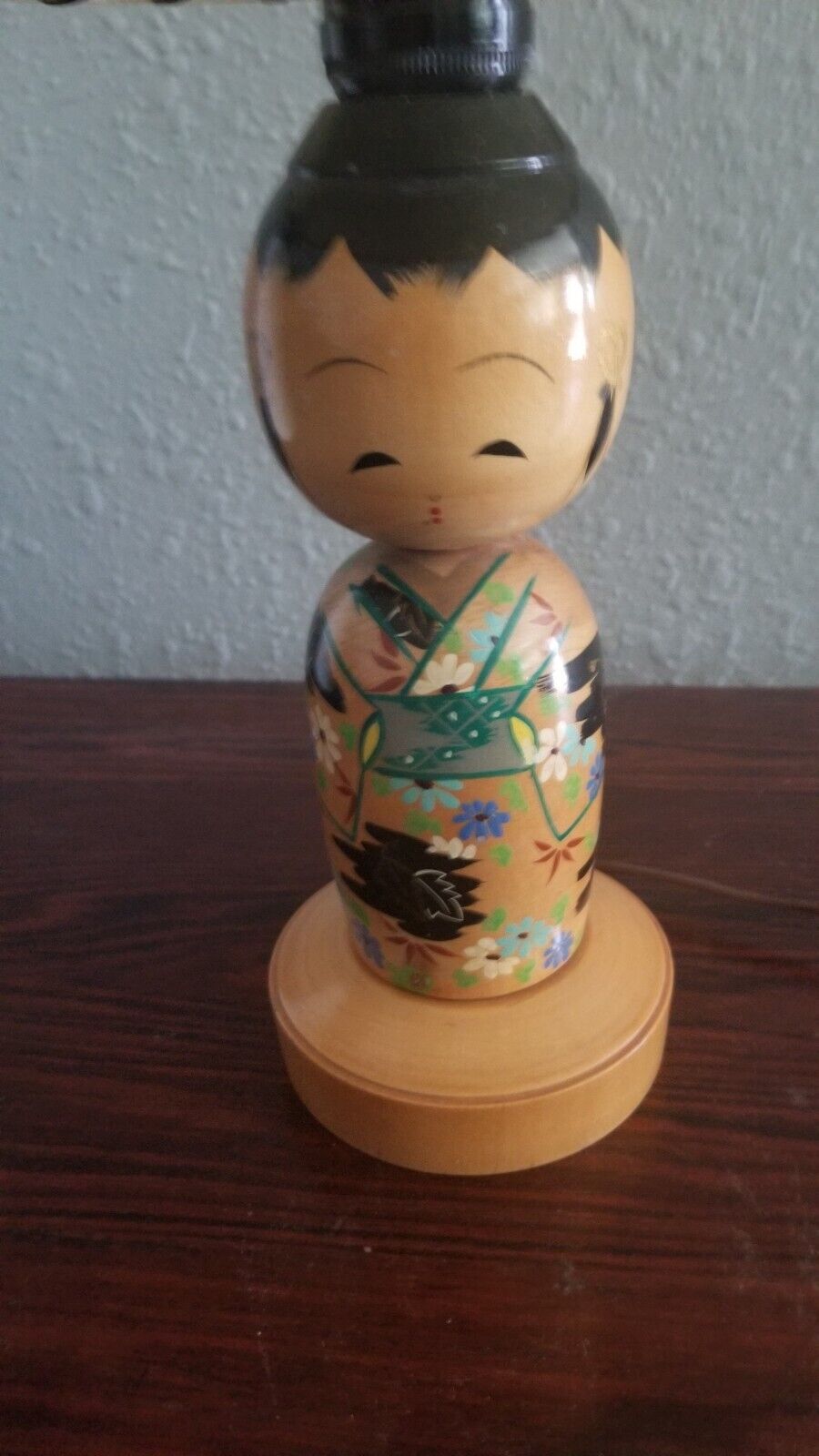 1950's Authentic Kokeshi Doll Wooden Lamp