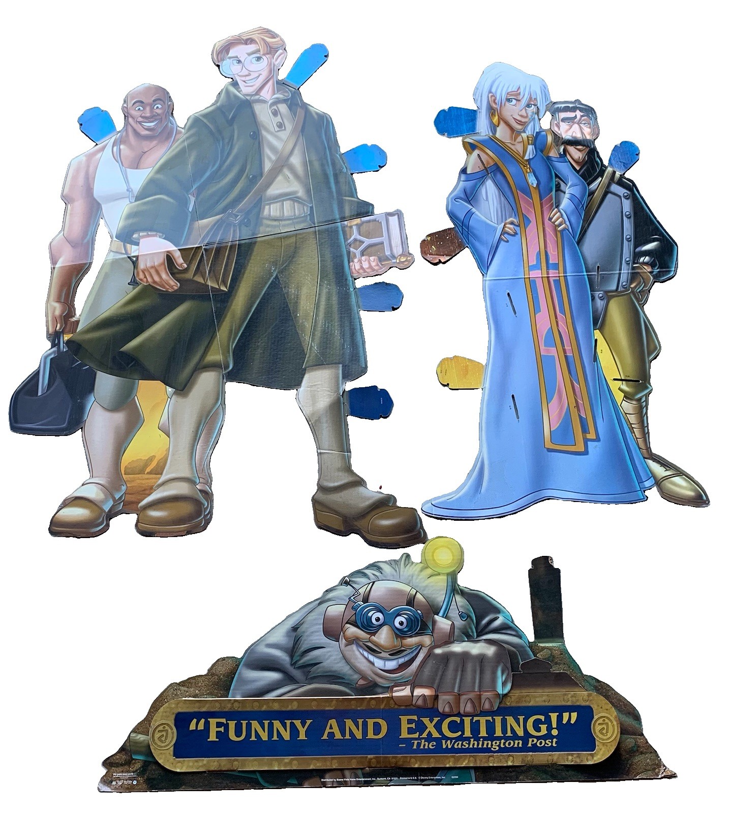 3 Vintage Disney Atlantis The Lost Empire Standee Pieces