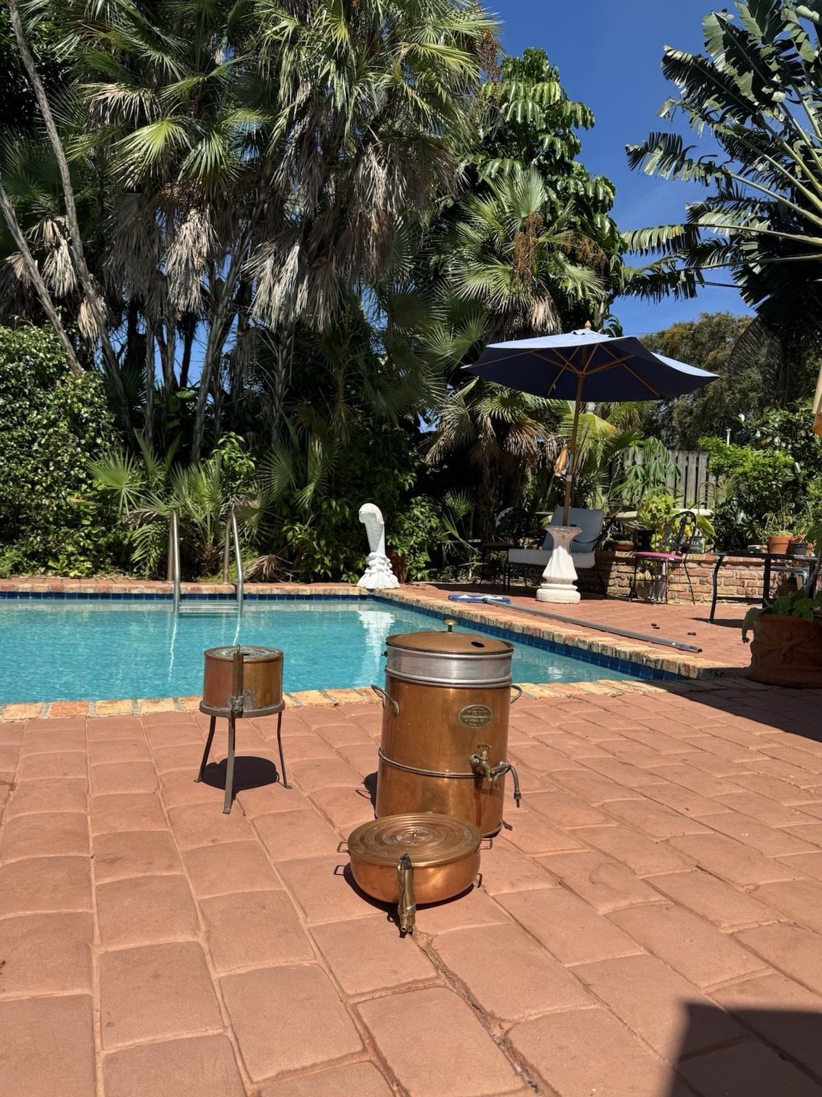 Antique Barnstead Pure Water Copper Still and Associated Pots and Tubes