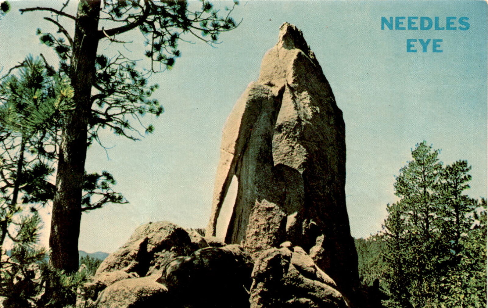 Needles Eye  Needles Drive  Black Hills  South Dakota  rock formation Postcard