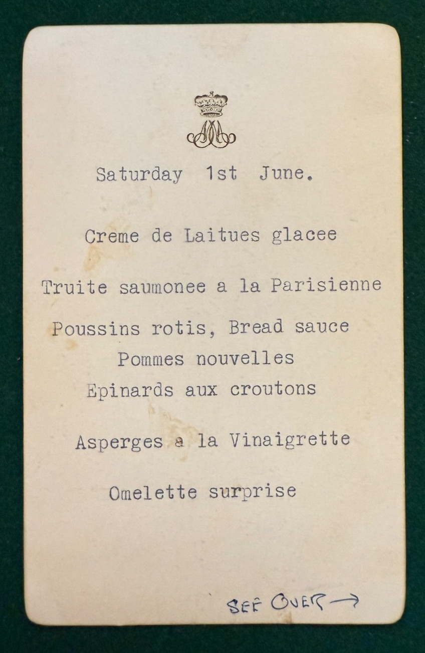 Princess Margaret Churchill Blenheim Palace Menu Antique Drawing Hangman Game