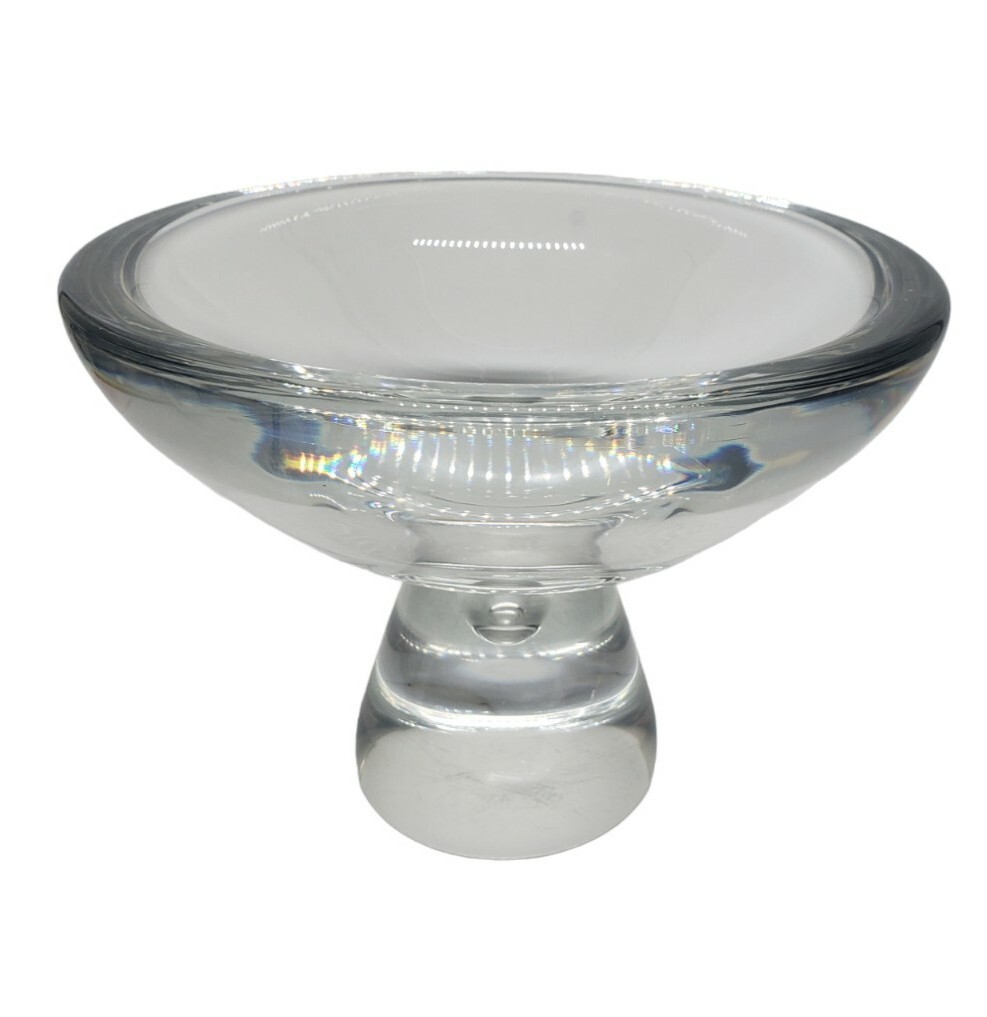 Vintage Kristaluxus Crystal Pedestal Bowl Heavy Clear Centerpiece 8 Inch