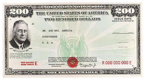 Original WWII US Savings Bond Poster - $200 Bond Franklin Roosevelt