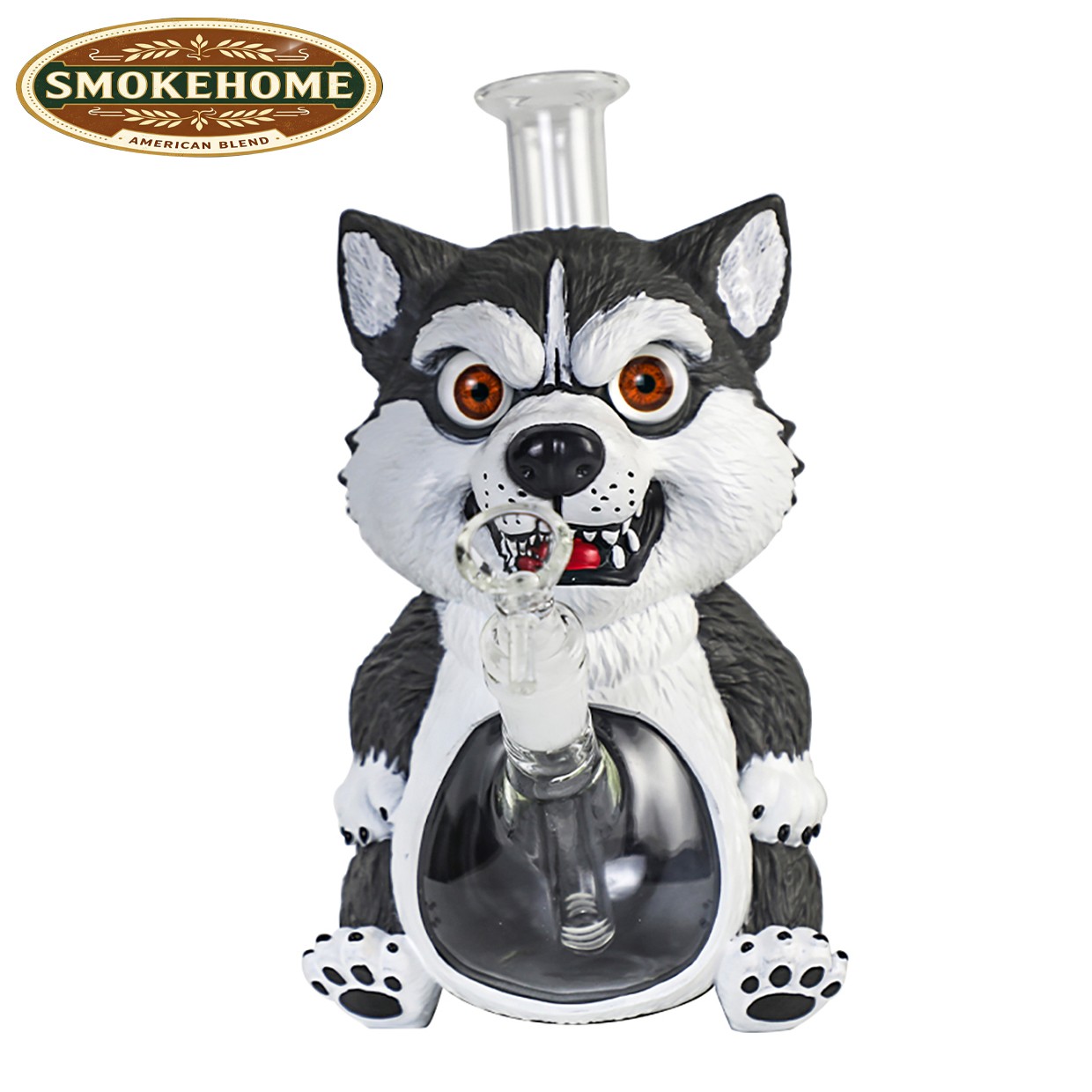 Husky 9\'\' Glass Bongs and Water pipes Tobacco Smoking Bubbler Hookah w/14mm bowl
