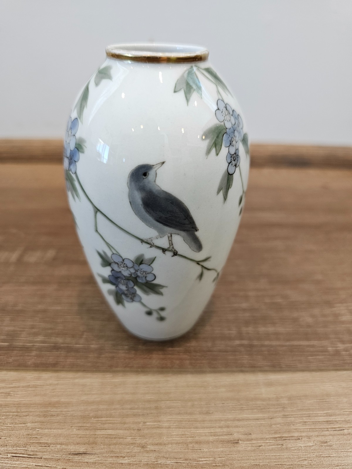 Antique Metzler & Ortloff M&O German Porcelain Bird Floral Vase 5