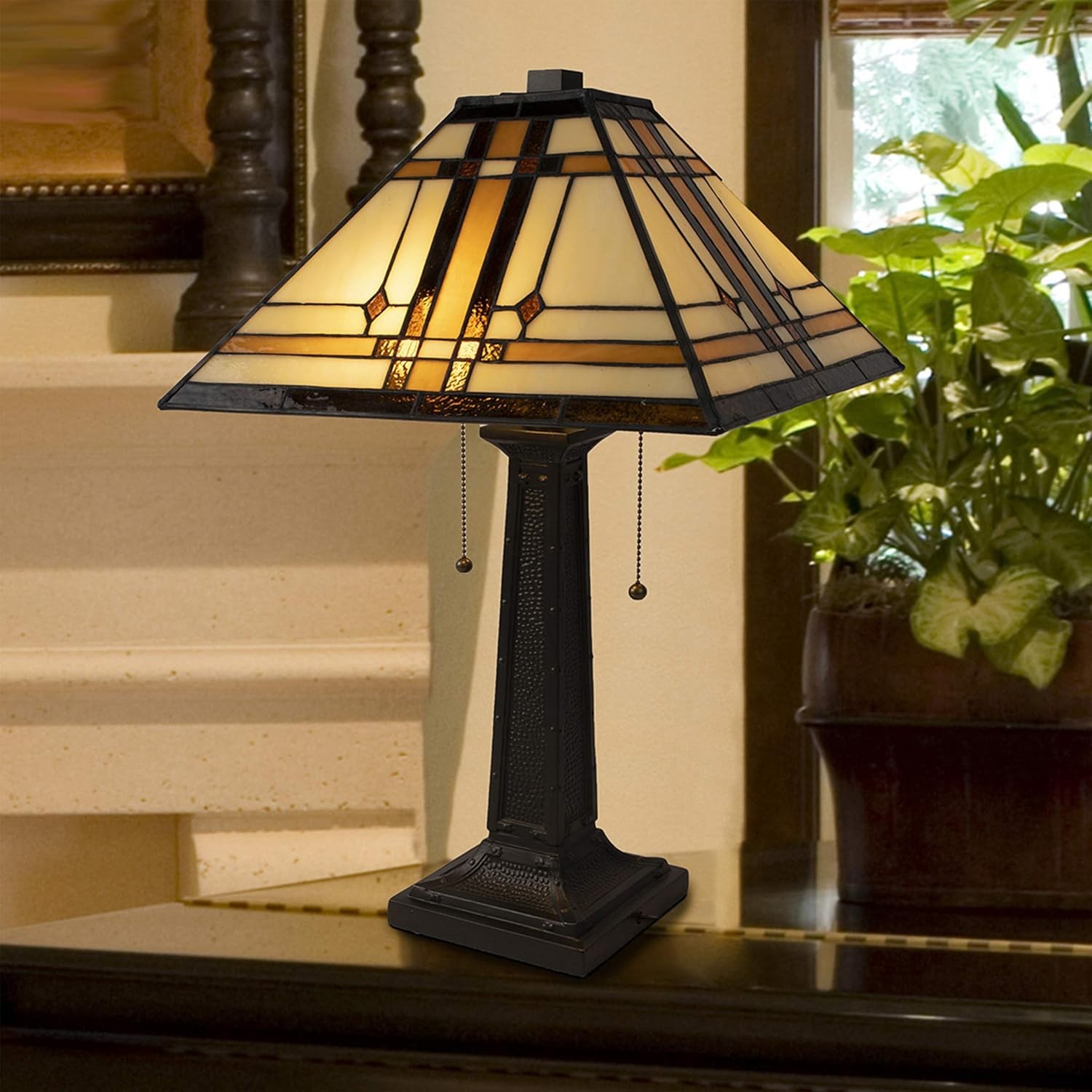 Lavish Home Tiffany-Style Table Lamp – 24" Lamp, Multicolor Lavish Home Tiffany-Style Table Lamp – 24" Lamp, Multicolor