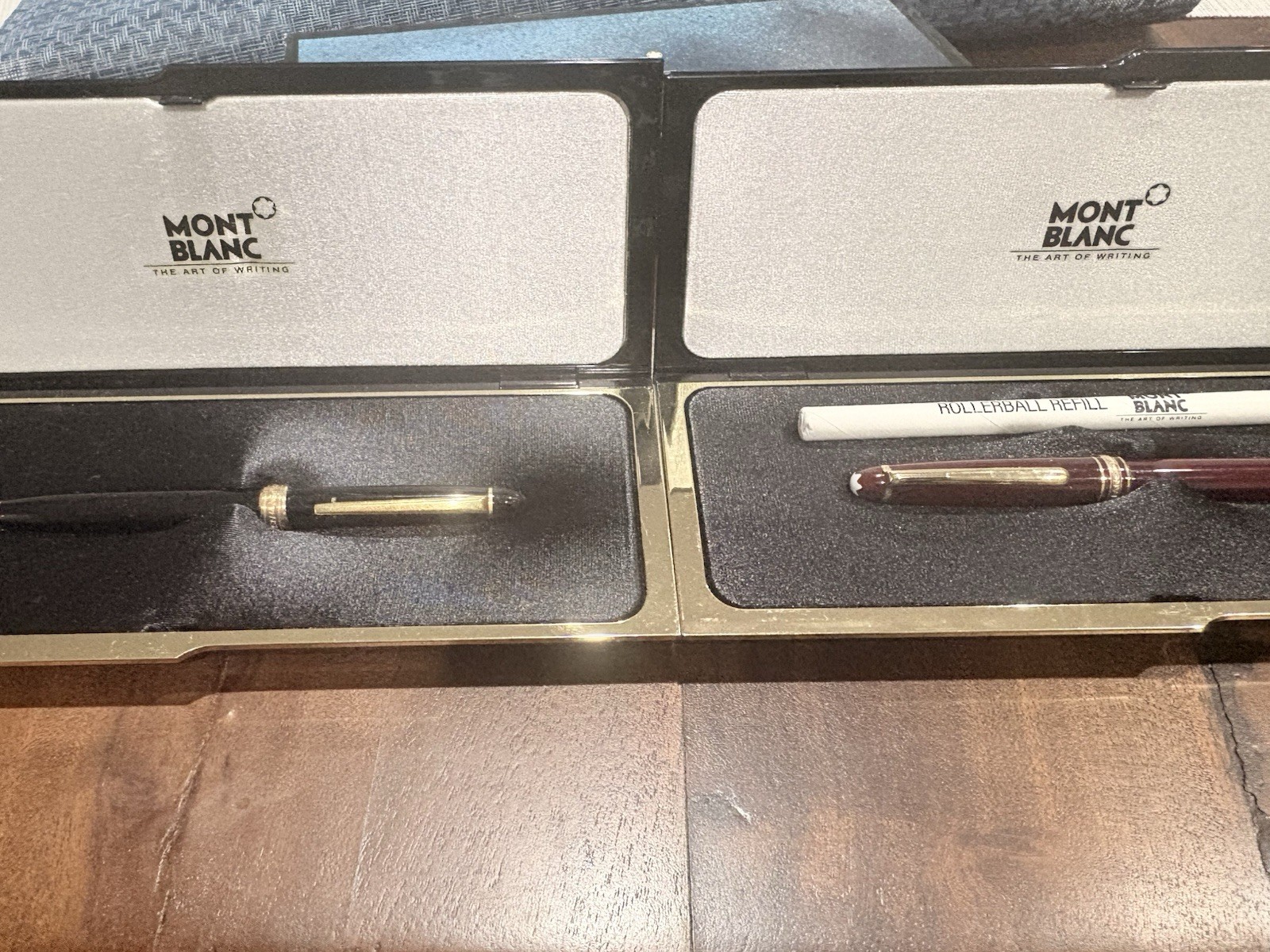 2 Vintage Montblanc Pens Meisterstuck Classique Red Gold Ballpoint Pen & Black