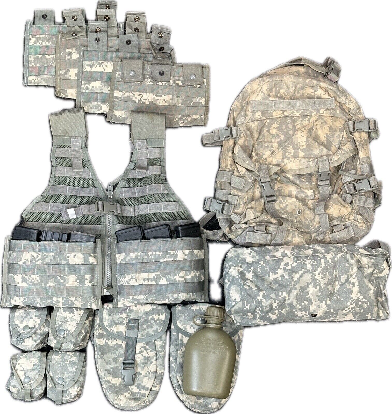 US Army MOLLE Rifleman Kit 16 Piece Set Assault Pack, Vest, Waist Pack & More