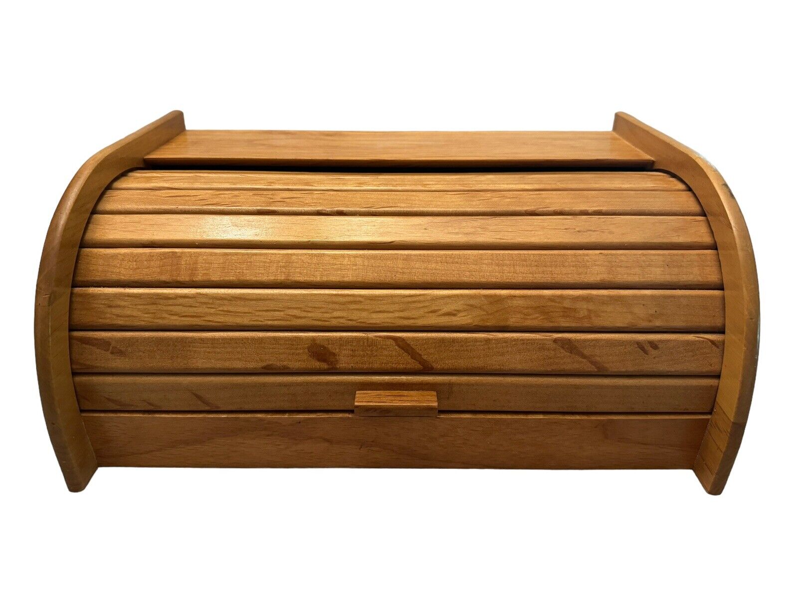 Bamboo Bread Box Wooden Storage Keeper Holder Vintage Large Capacity Roll Top