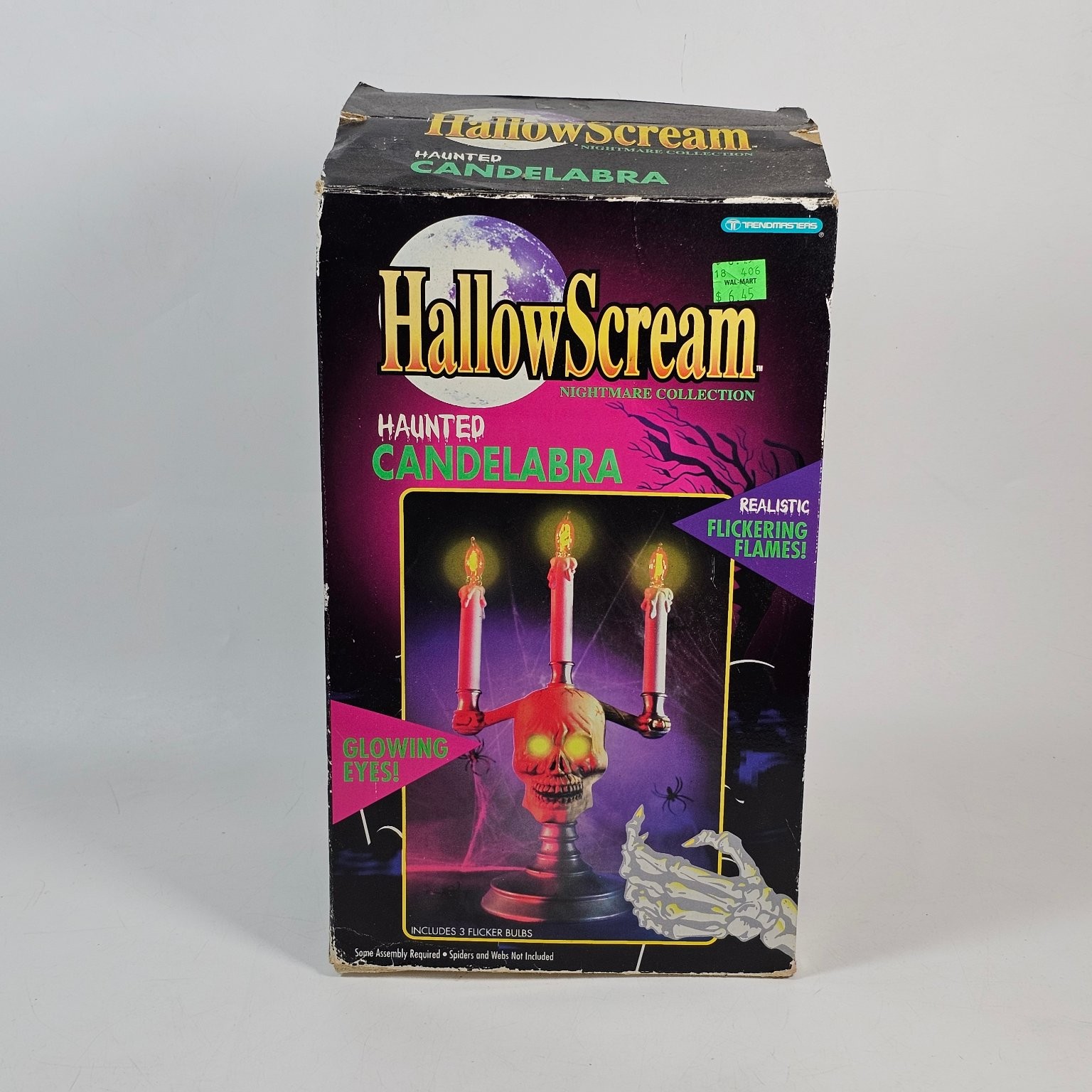 Vintage 1994 Trendmasters HallowScream Haunted Candelabra Halloween Skull Light