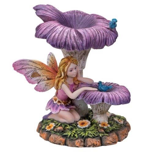 FAIRY RESTING UNDER FLOWER - 6 INCH