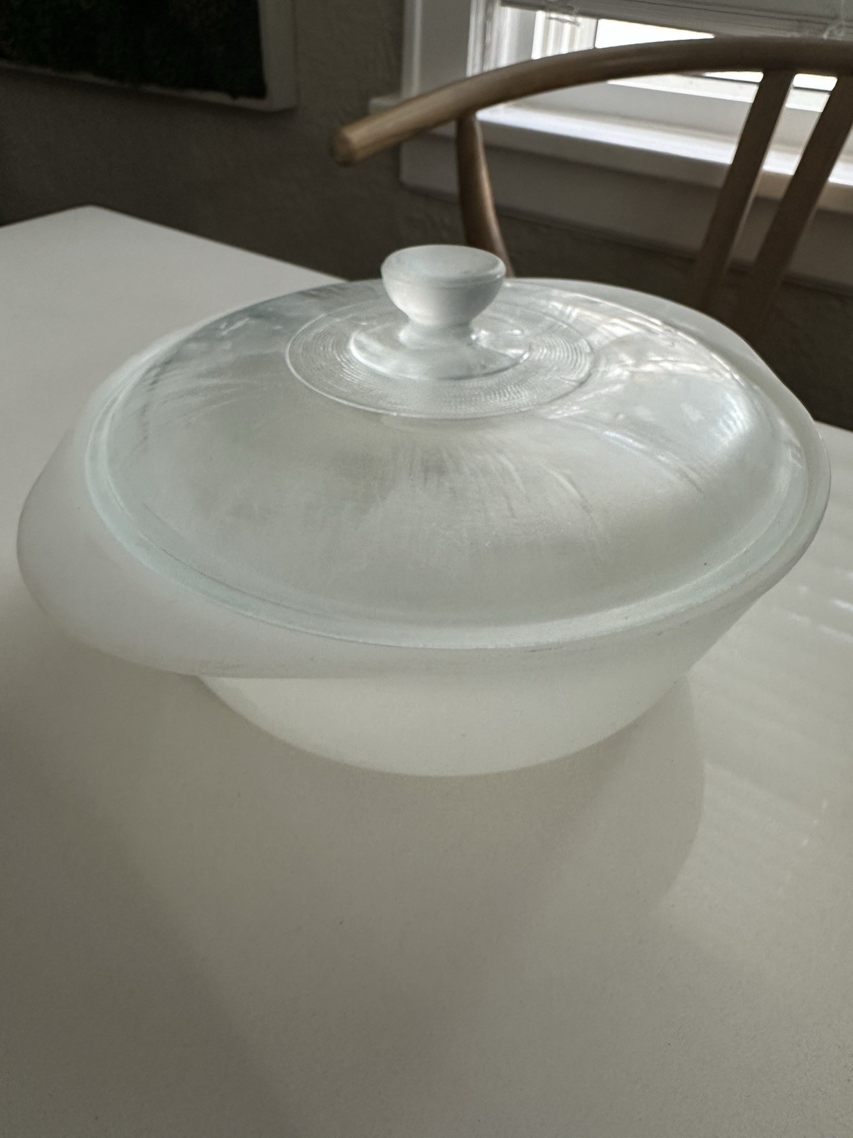 Vintage Glasbake Milk Glass 2 Qt Casserole Baking Dish Bakeware 1950