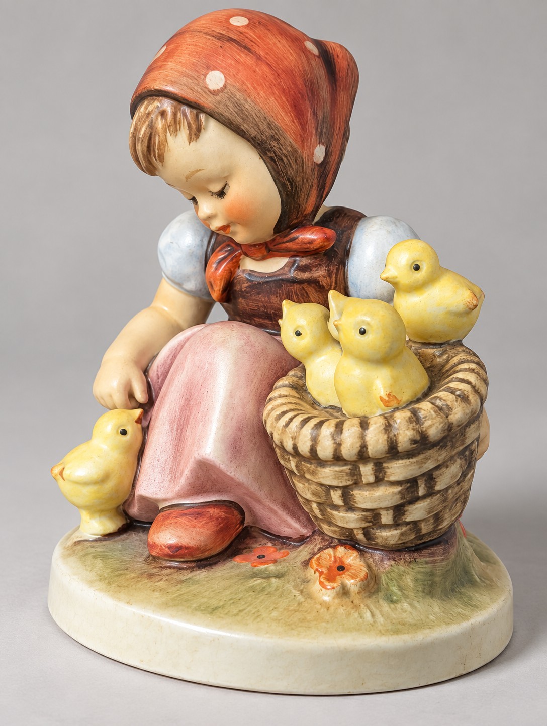 M.I. Hummel Chick Girl 57/I TMK-3 Goebel W Germany 5.25” Figurine 4 Chicks