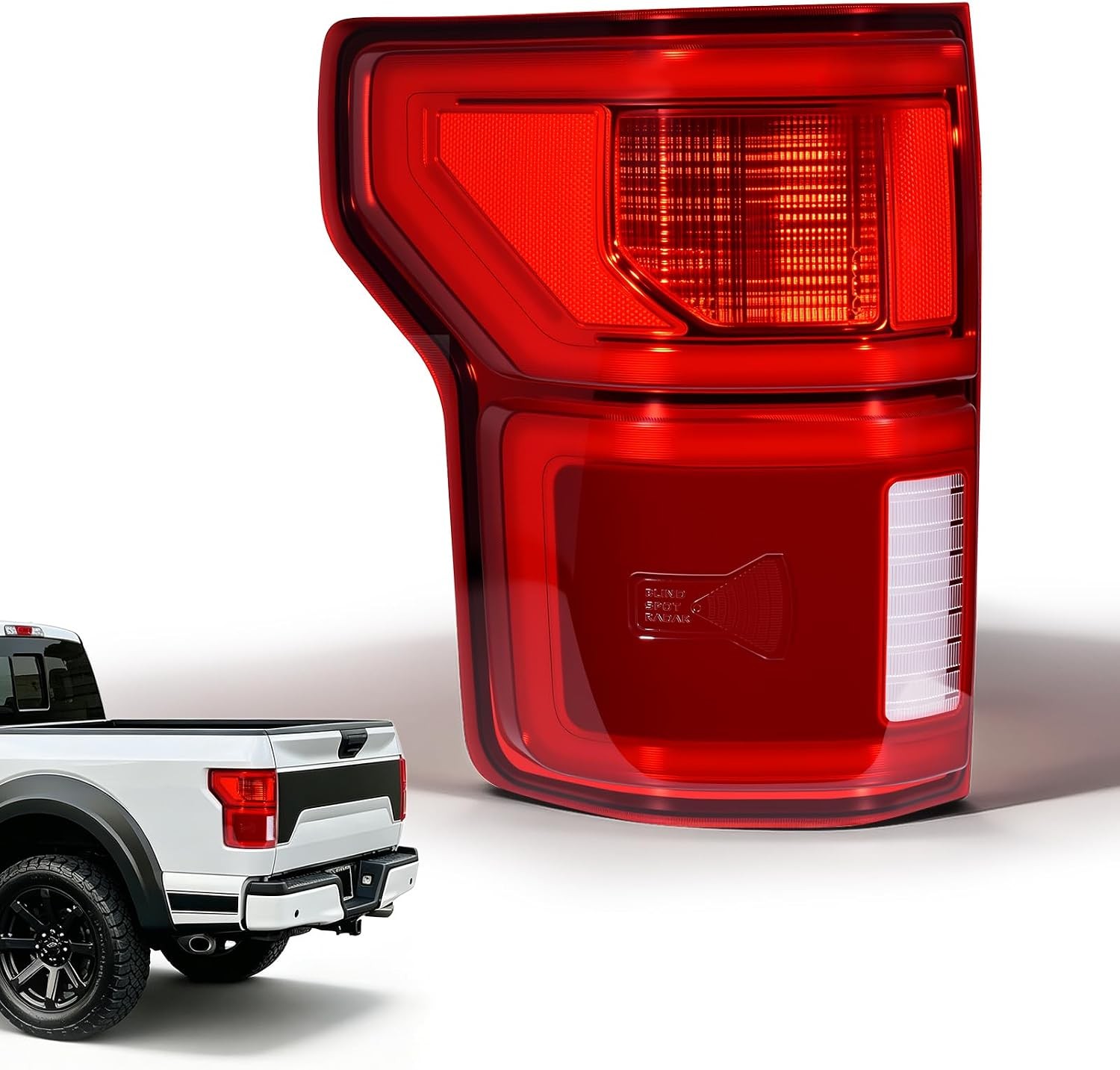 LED Tail Lights Compatible with 2018 2019 2020 Ford F150 with BlindSpot Left Dri