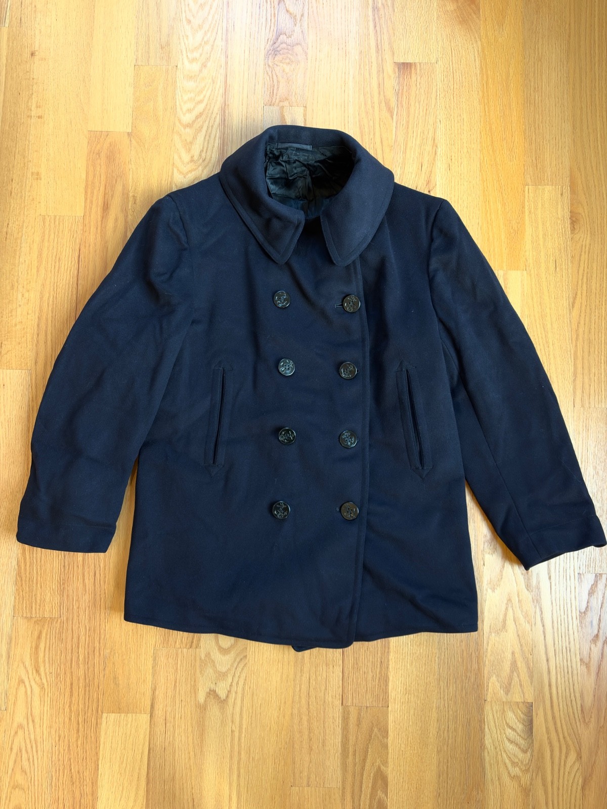 Vintage 1940s US Navy WW2 era Peacoat w Corduroy-lined Pockets