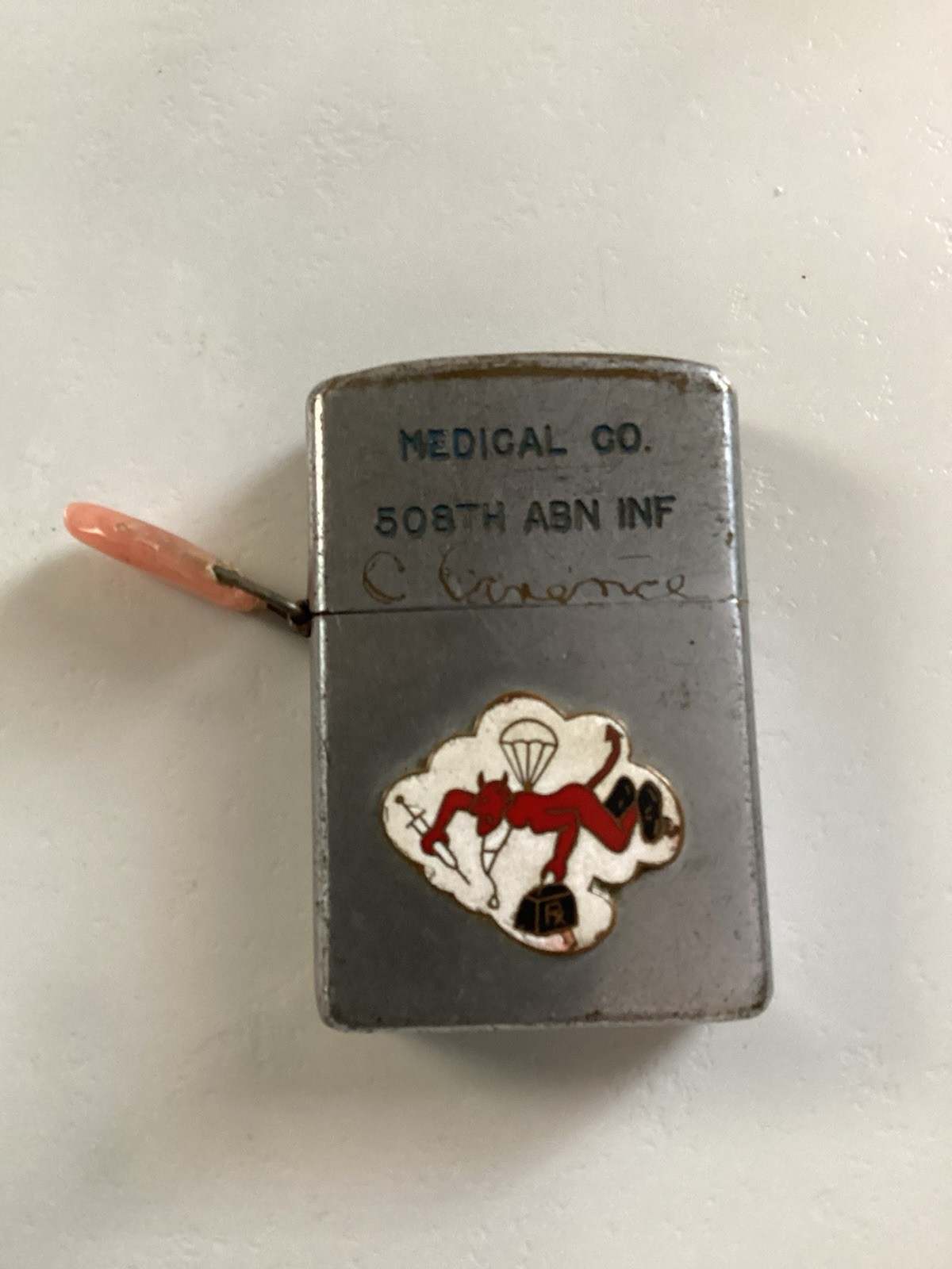 Vintage Wellington Military Lighter 1955 Medical Co 508 ABN INF