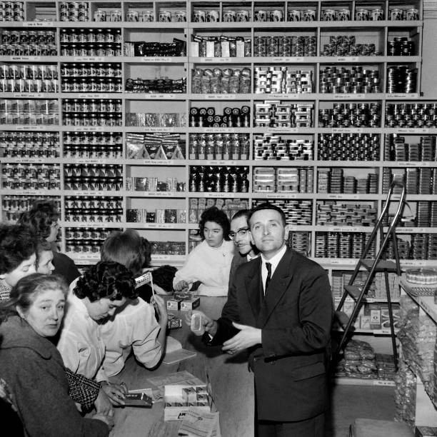 An undated picture taken 60s shows founder of supermarket chain EL- Old Photo