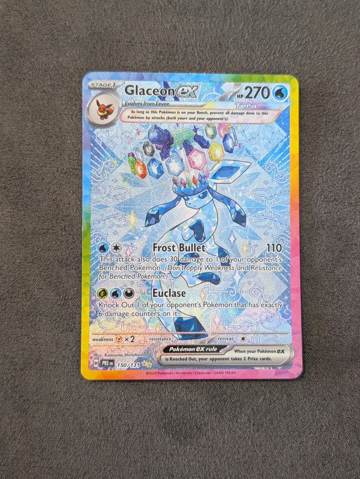 Pokémon TCG Glaceon ex 150/131 Prismatic Evolutions Ultra Rare Full Art Holo Pokémon TCG Glaceon ex 150/131 Prismatic Evolutions Ultra Rare Full Art Holo