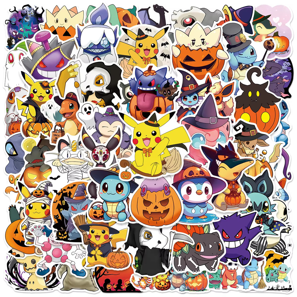 Pokemon Stickers 300 Pack 50 Unique Spooky Masterball Set Bulk Lot 6 Total Packs