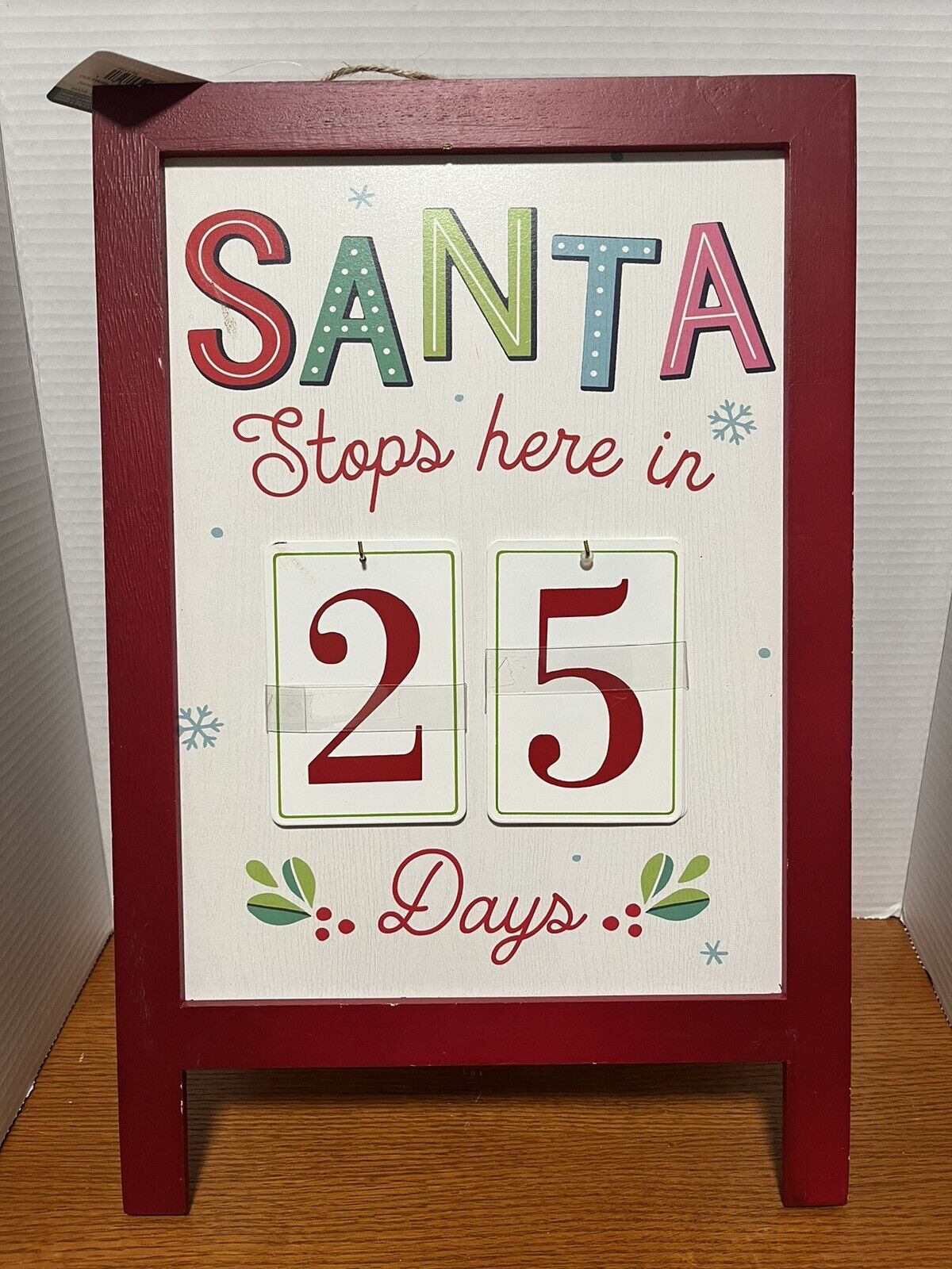 New Ashland Wooden Christmas Sign 18”x12” Santa Stops Here Countdown