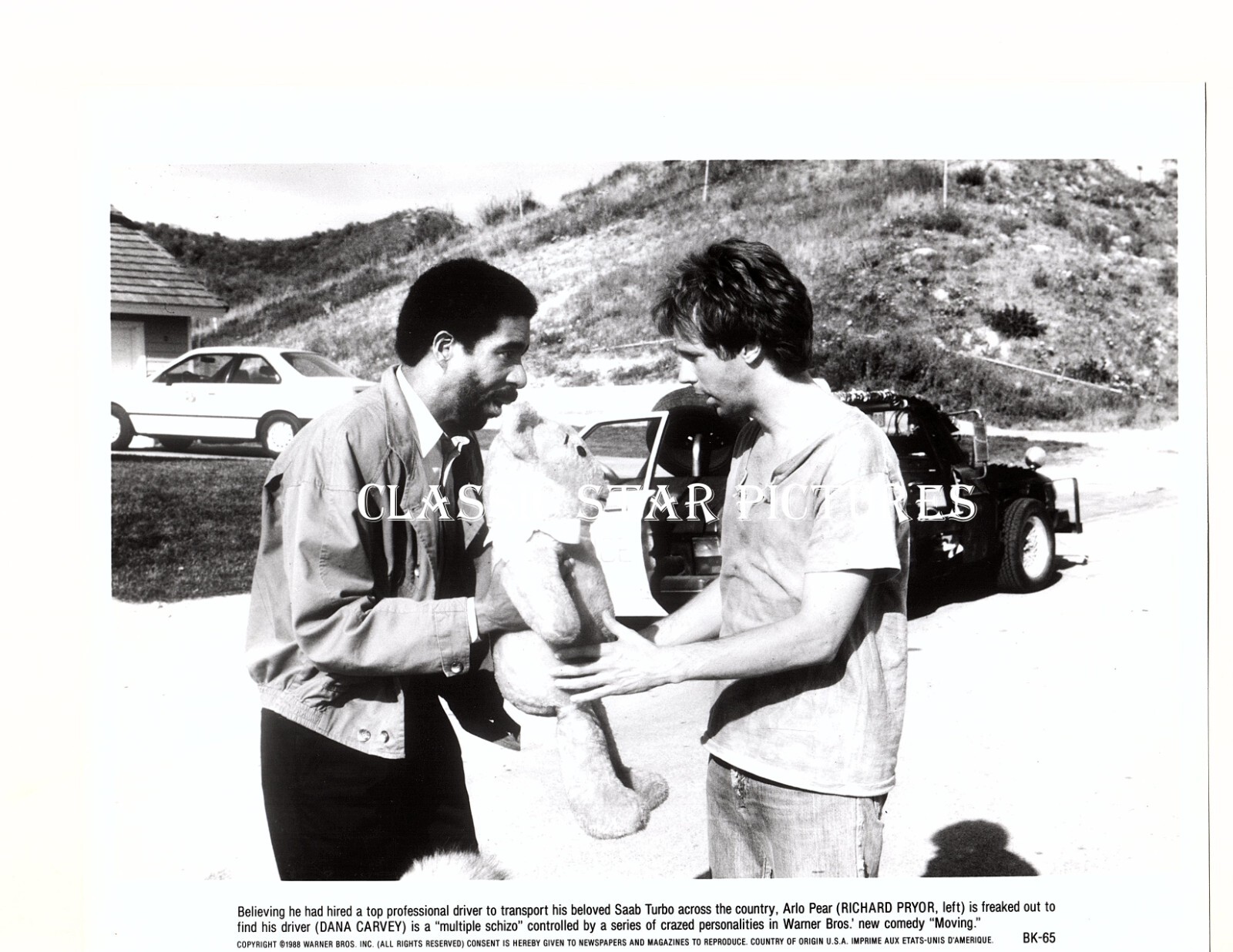 P886 Randy Quaid Dana Carvey Moving 1988 lot of 2 photos