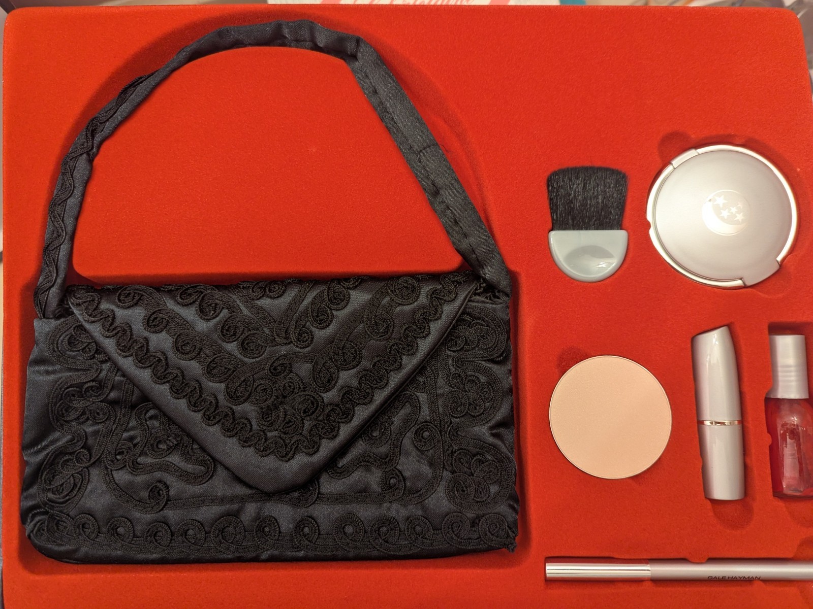 Gale Hayman Beverly Hills Vintage Clutch & Makeup Set, New In Original Box 1990s