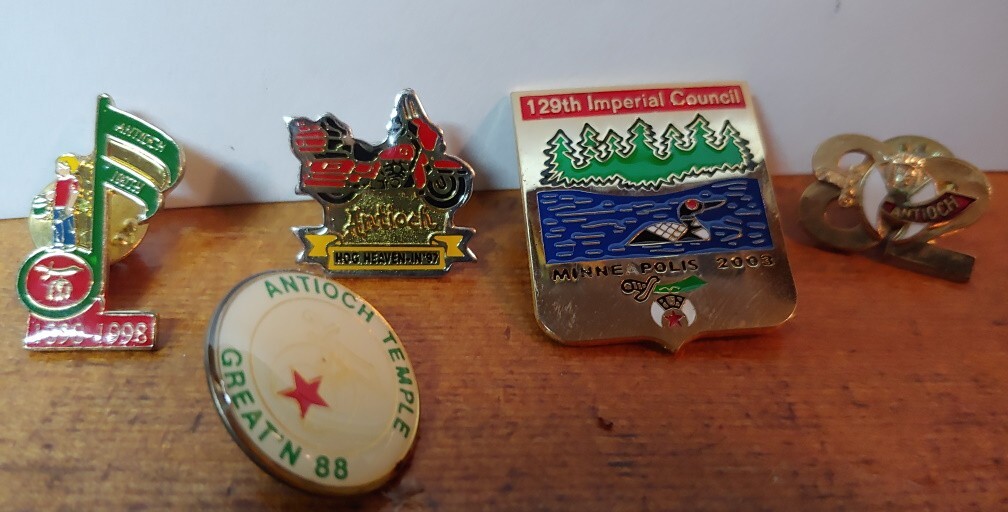 Collection Of Antioch Shriner Lapel Pins - 1982, 1988, 1997, 1998, 2003
