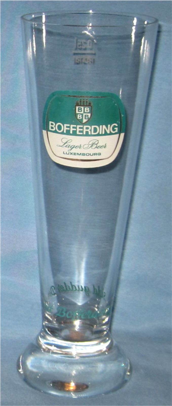 Bofferding Lager Beer Tall Glass- Luxembourg