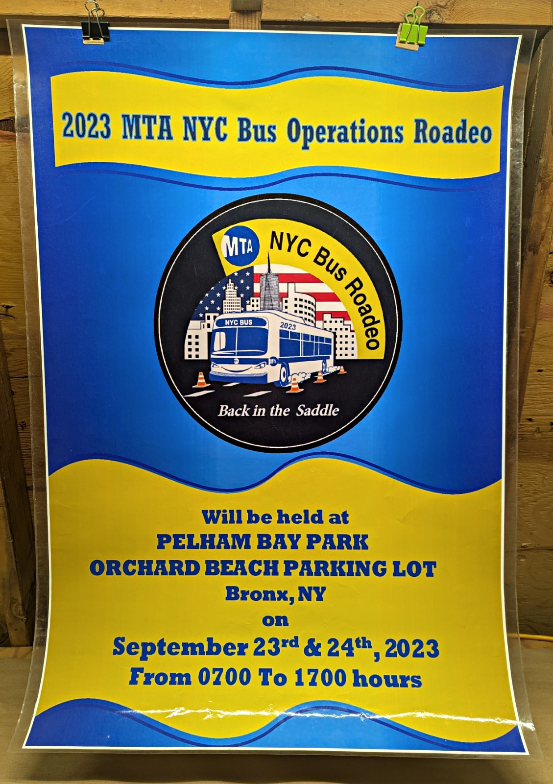 Rare 2023 MTA NYC NYCT Bus Operations Roadeo Laminated Depot Poster 36x25