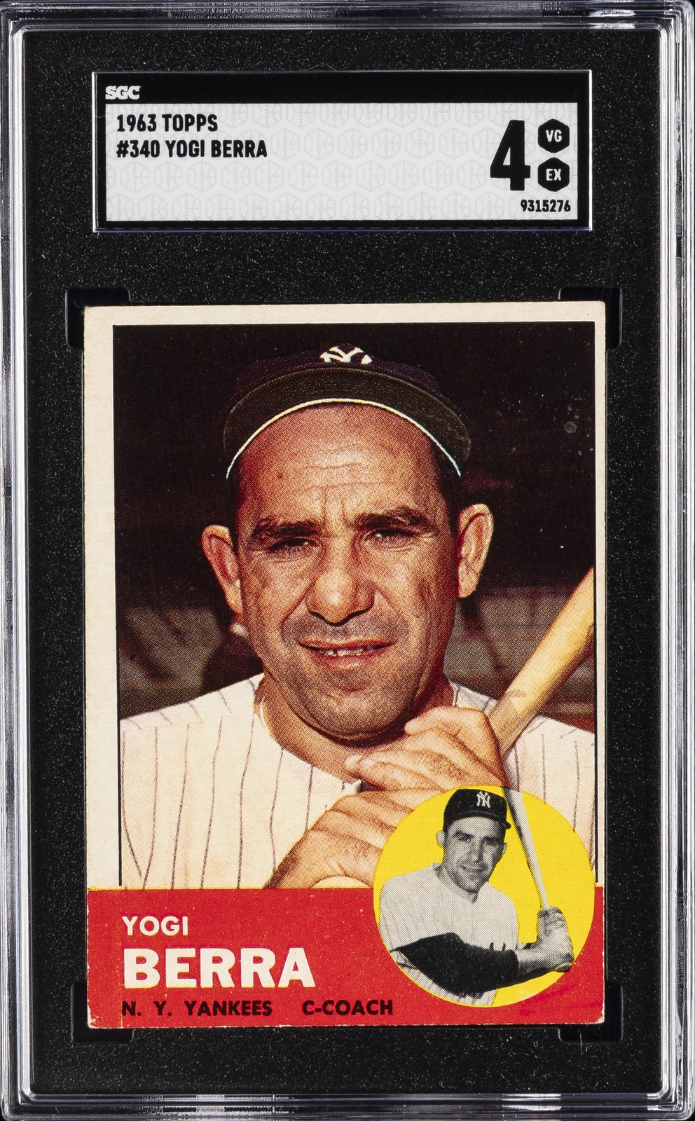 1963 TOPPS #340 YOGI BERRA SGC 4