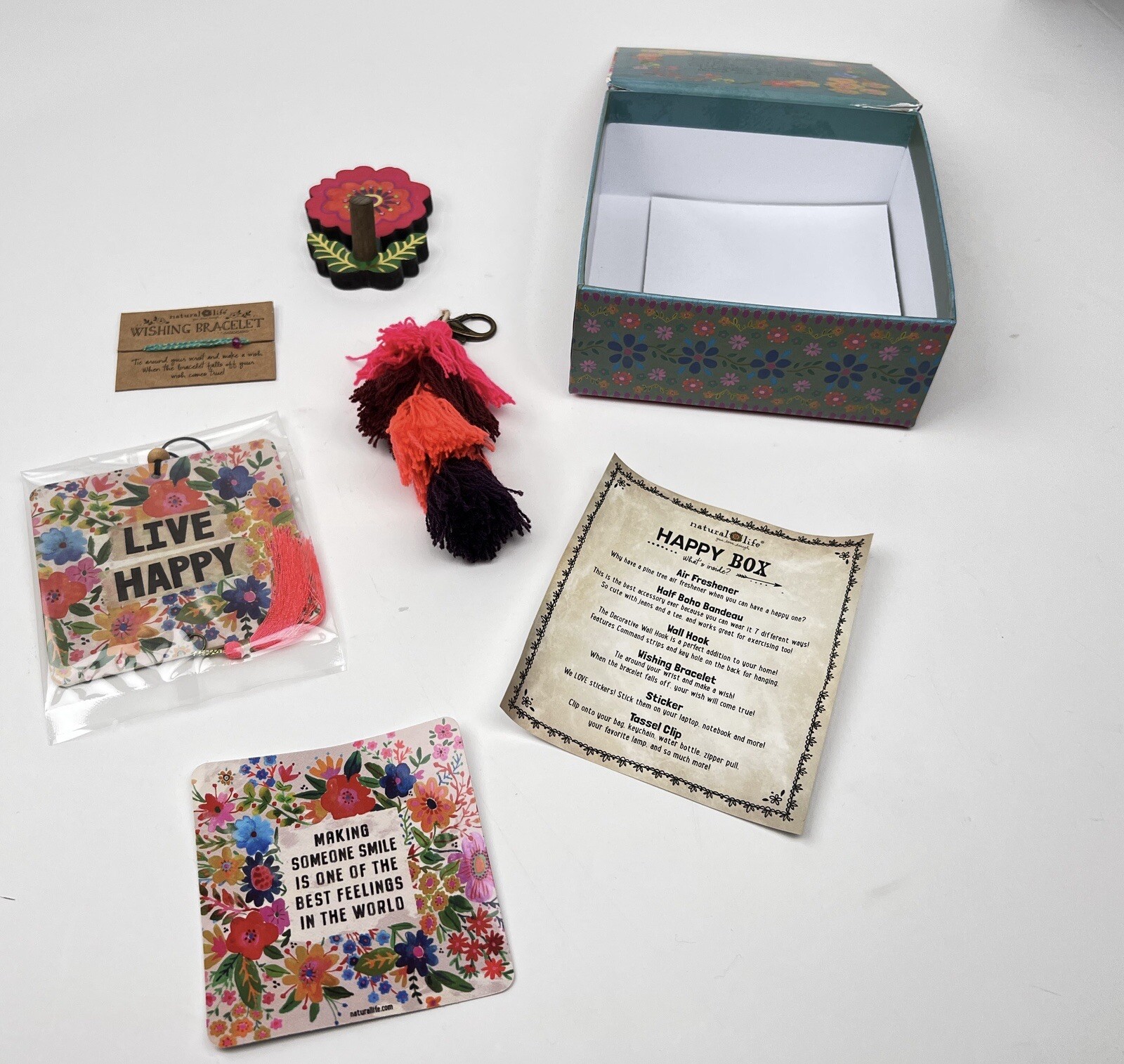 Natural Life Live Happy Box Floral Gift Set 5 Pieces