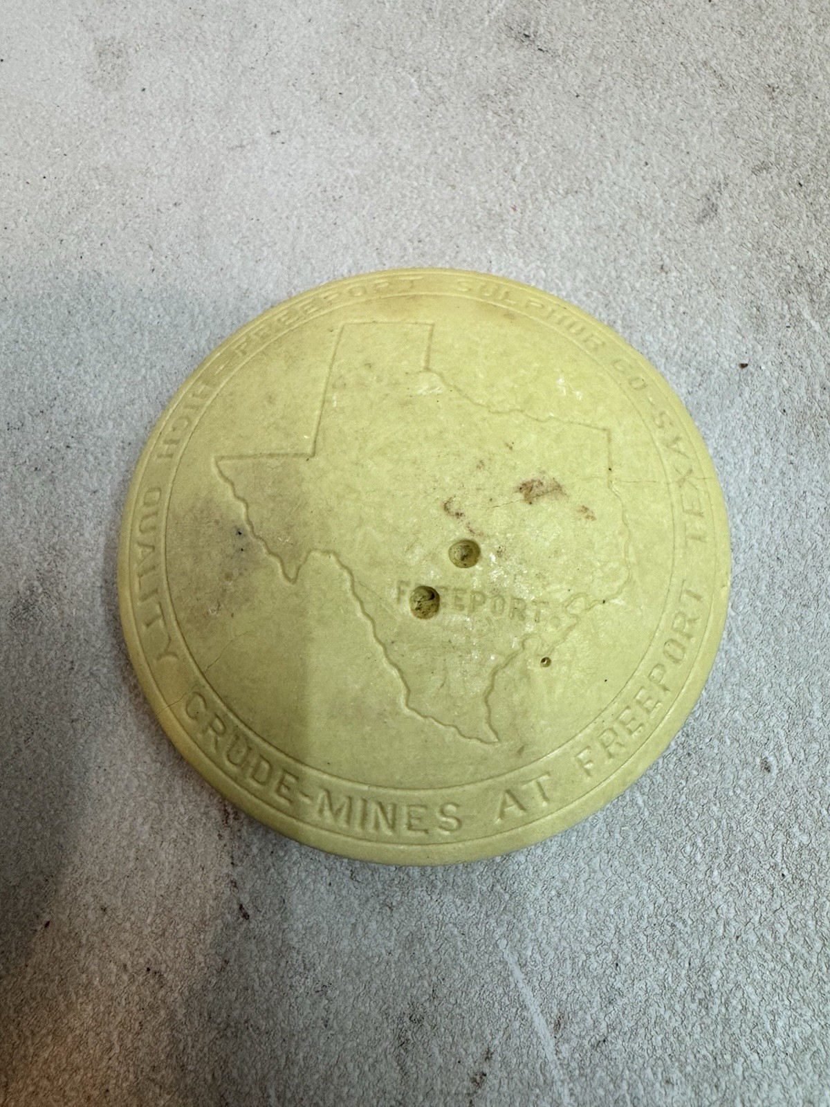 Freeport Sulphur Co. vintage paperweight Texas crude mines