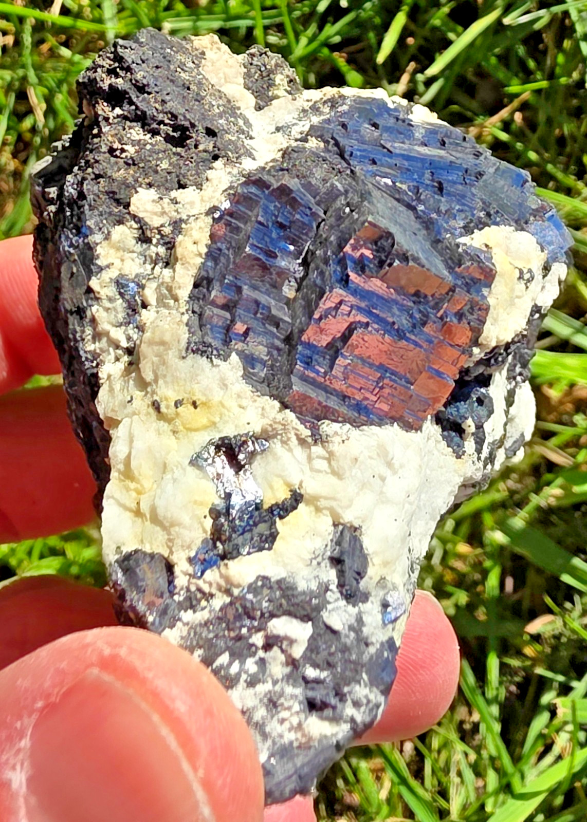 Galena with Fluorescent Calcite Mexico 482g UV Reactive Mineral Specimen