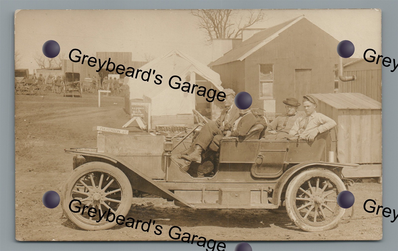 RPPC Lot of 4 Surveying Crew Tent DRUMRIGHT OK Oklahoma Real Photo Postcards