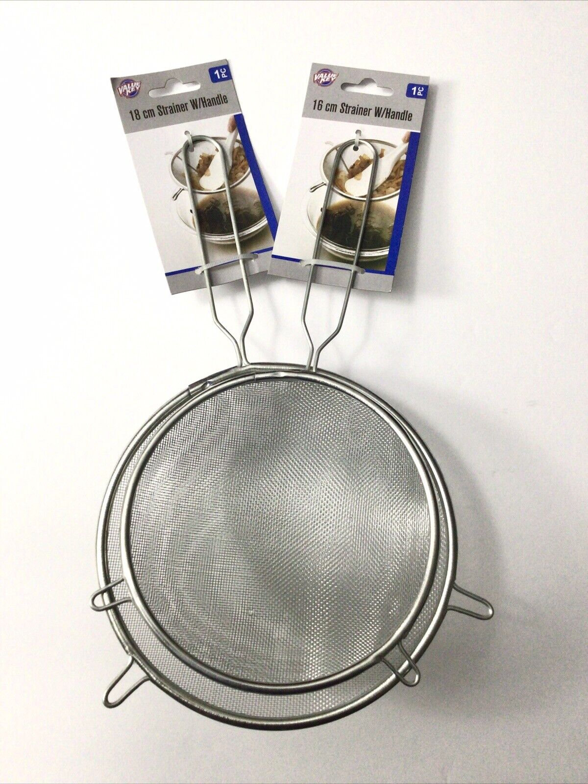 2 PC 7” & 6” DIAMETER WIRE MESH STRAINER COLANDER SIFTER WITH HANDLE