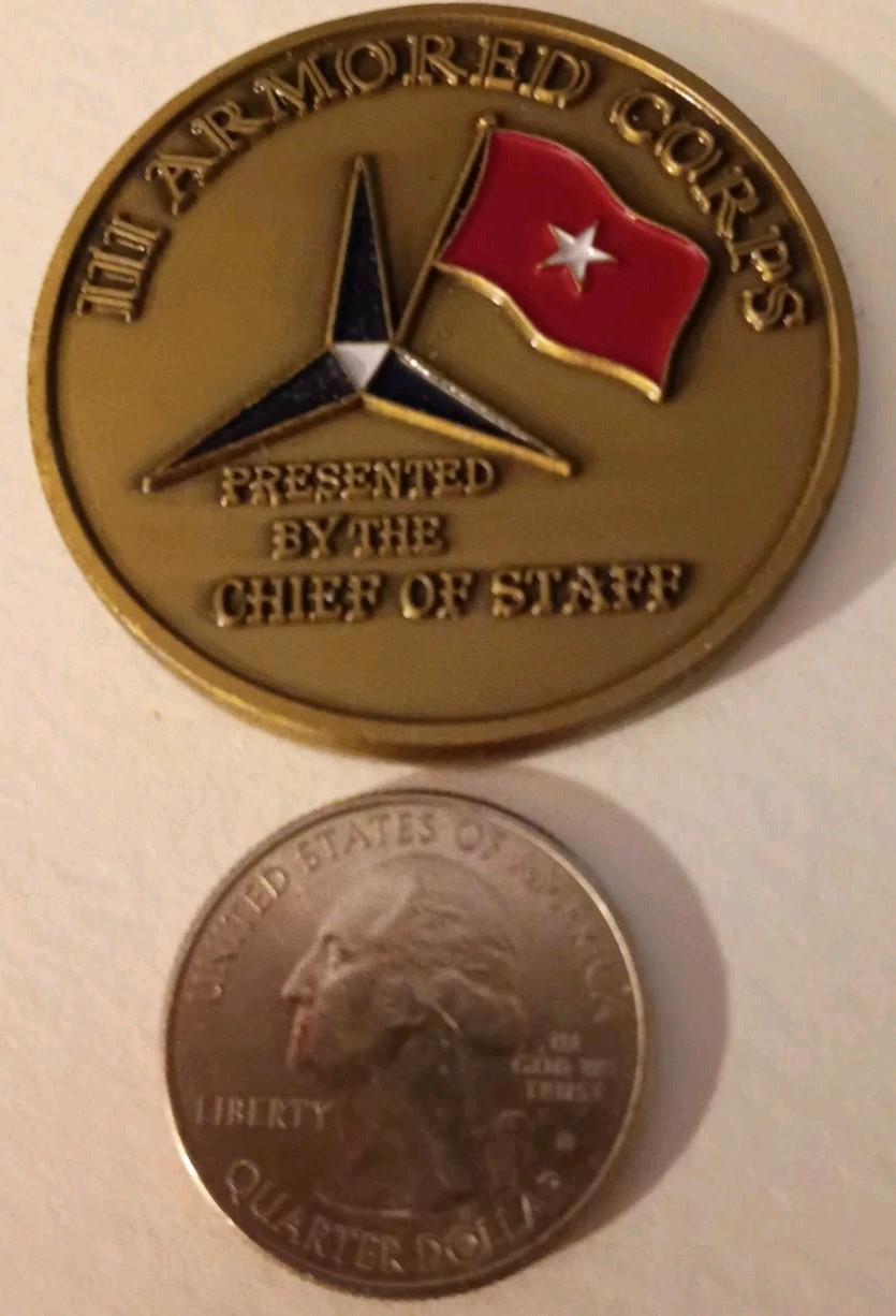 UNITED STATES ARMY III ARMORED CORPS  CHIEF OF STAFF CHALLENGE COIN